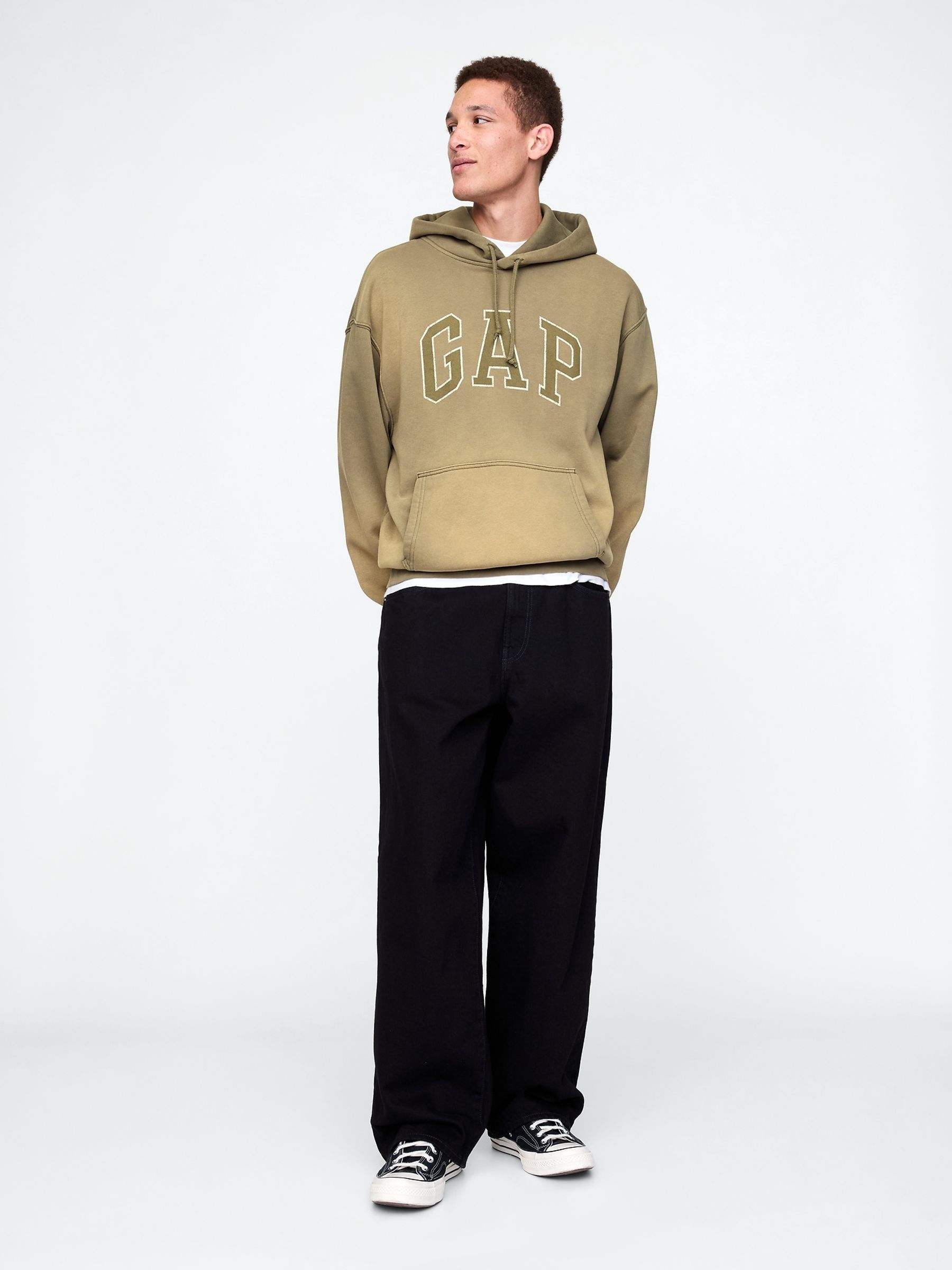 Green Vintage Soft Oversized Logo Hoodie - Image 3 of 5