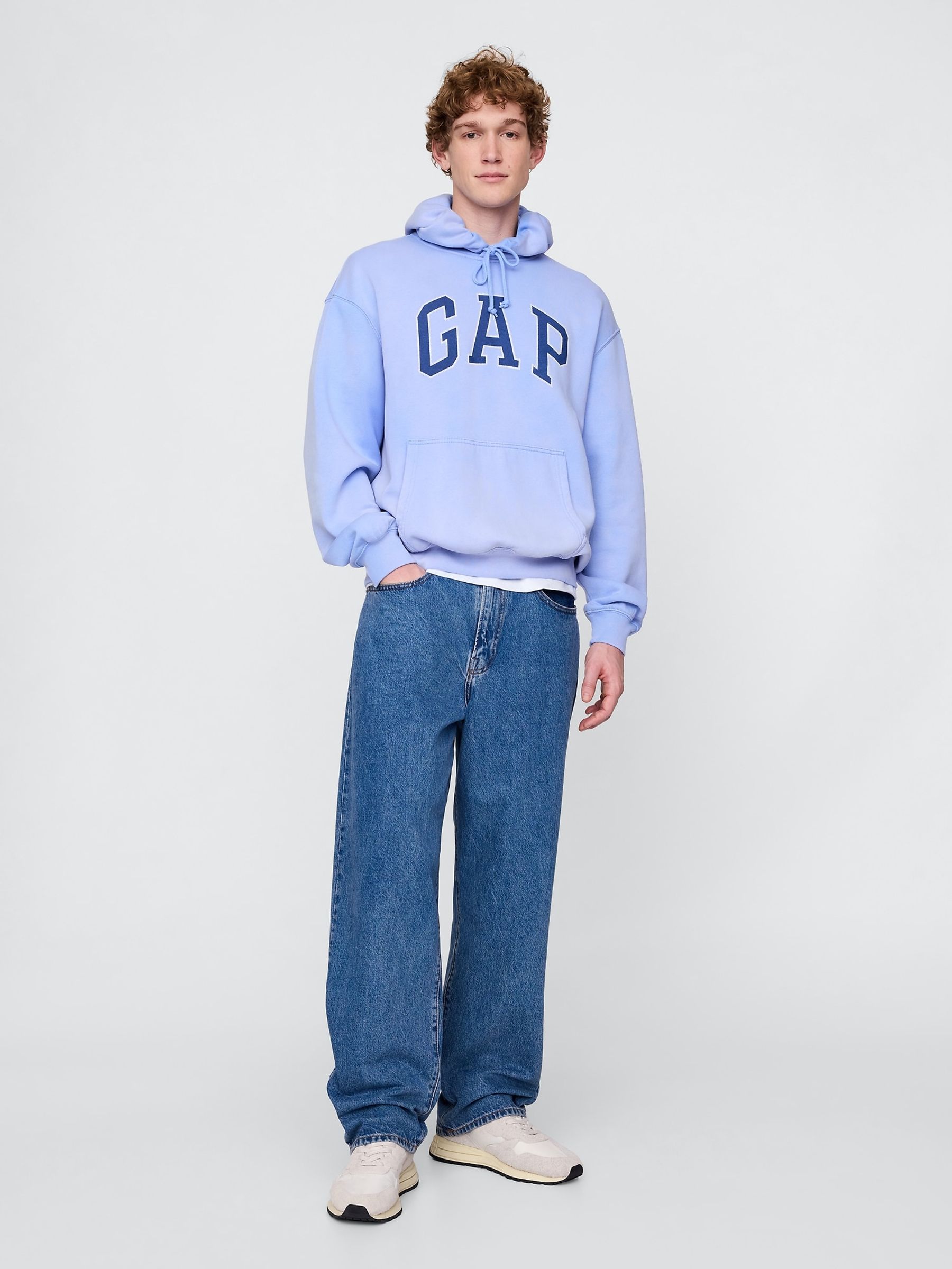 Blue Vintage Soft Oversized Logo Hoodie - Image 3 of 4