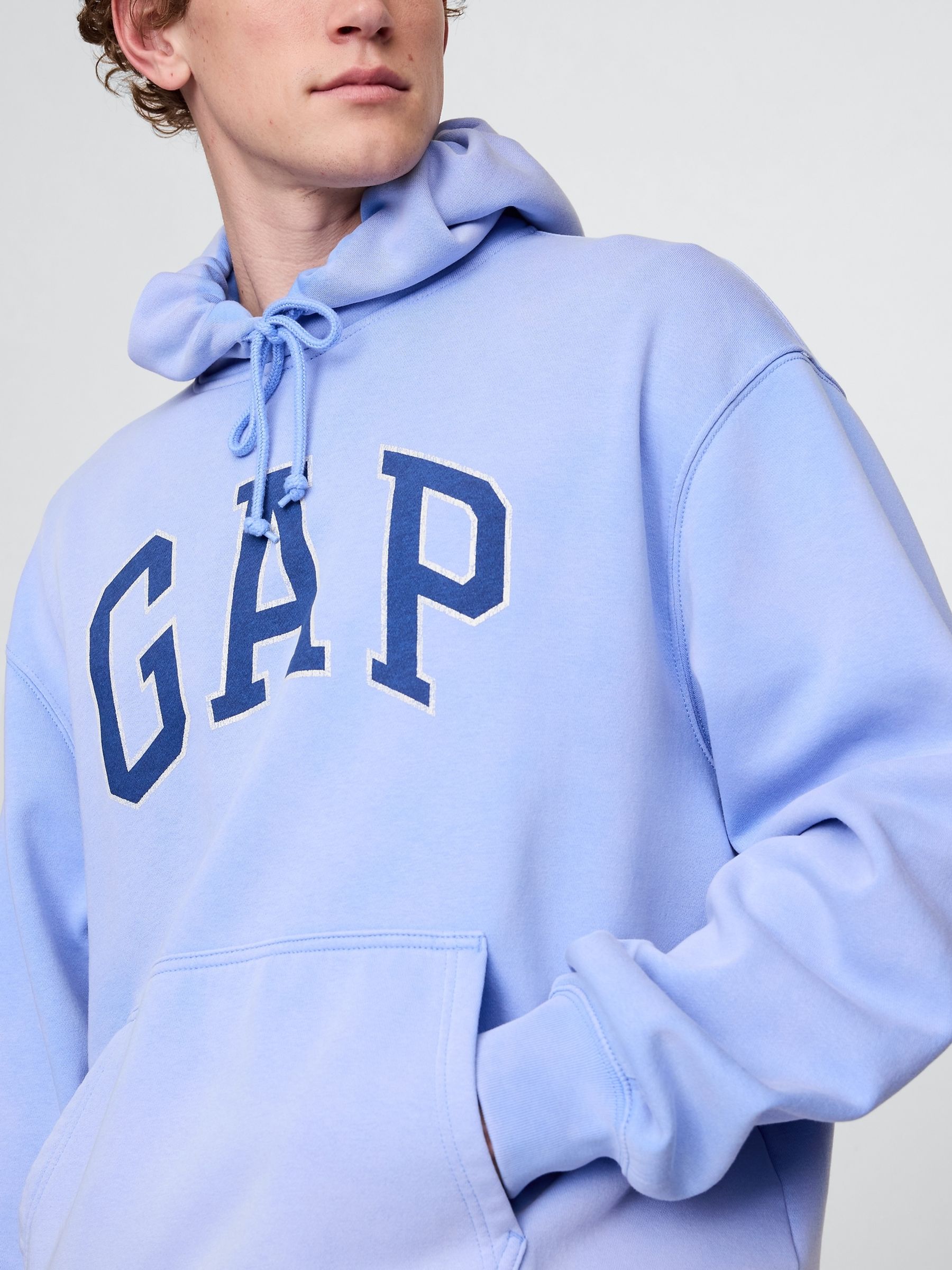 Blue Vintage Soft Oversized Logo Hoodie - Image 4 of 4