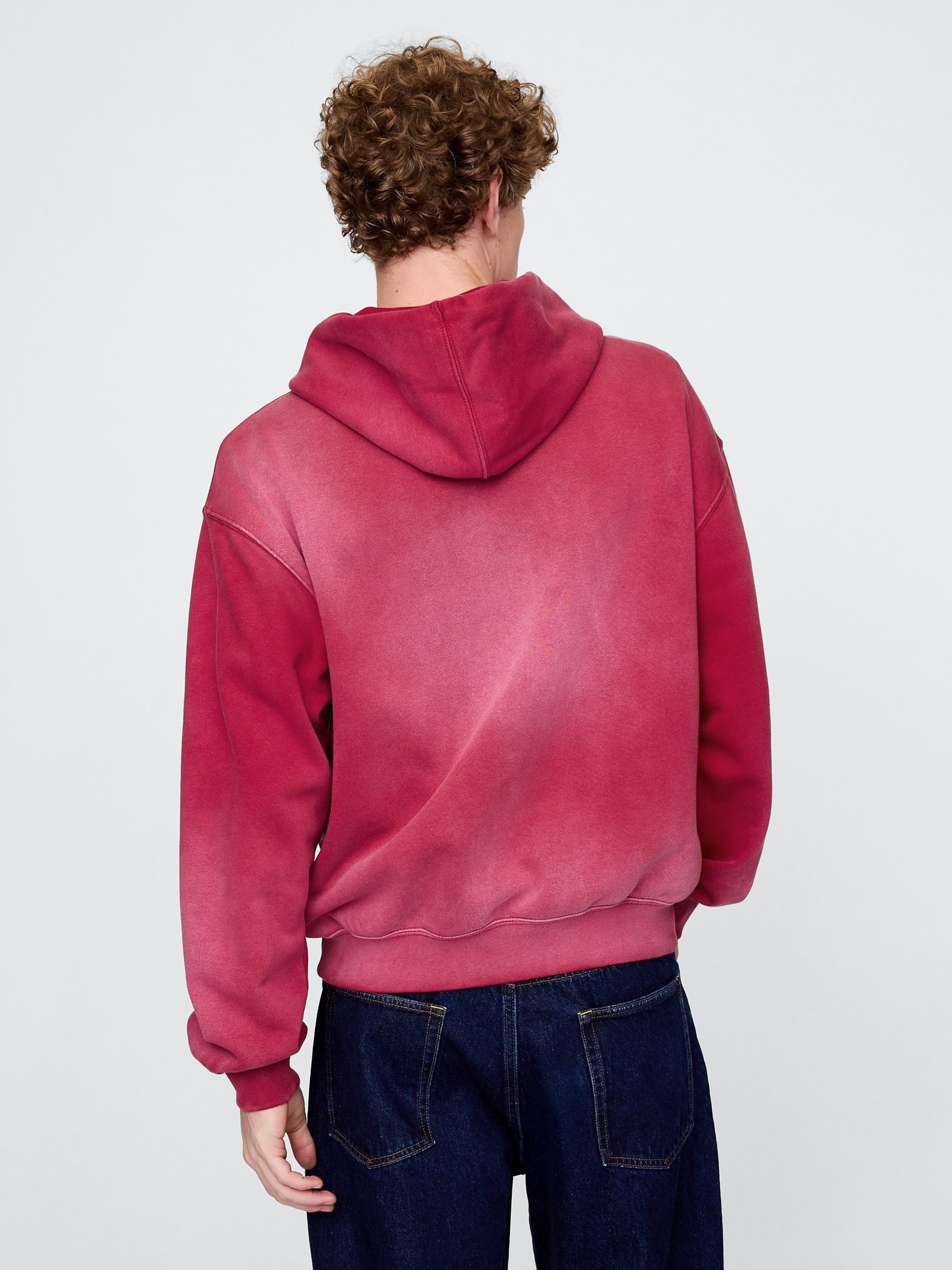 Red Vintage Soft Oversized Logo Hoodie - Image 2 of 3