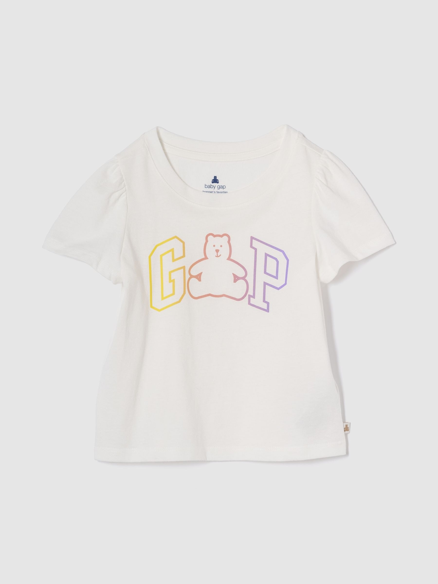 White Brannan Bear Logo Short Sleeve Crew Neck T-Shirt (6mths-5yrs) - Image 1 of 3