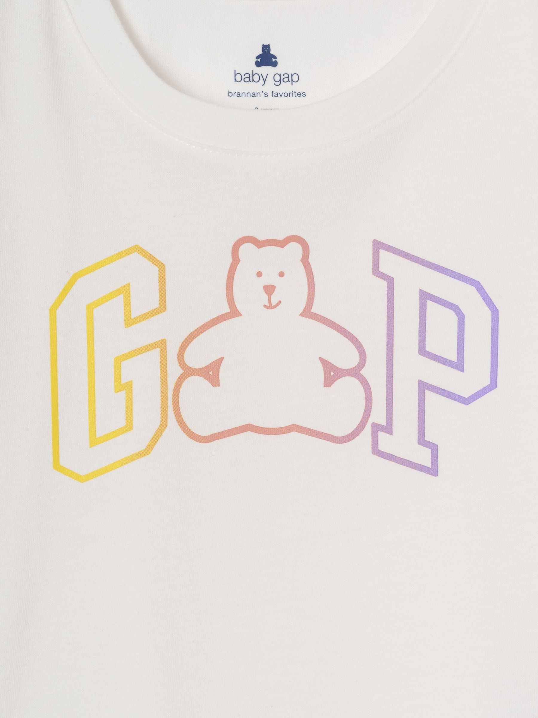 White Brannan Bear Logo Short Sleeve Crew Neck T-Shirt (6mths-5yrs) - Image 3 of 3