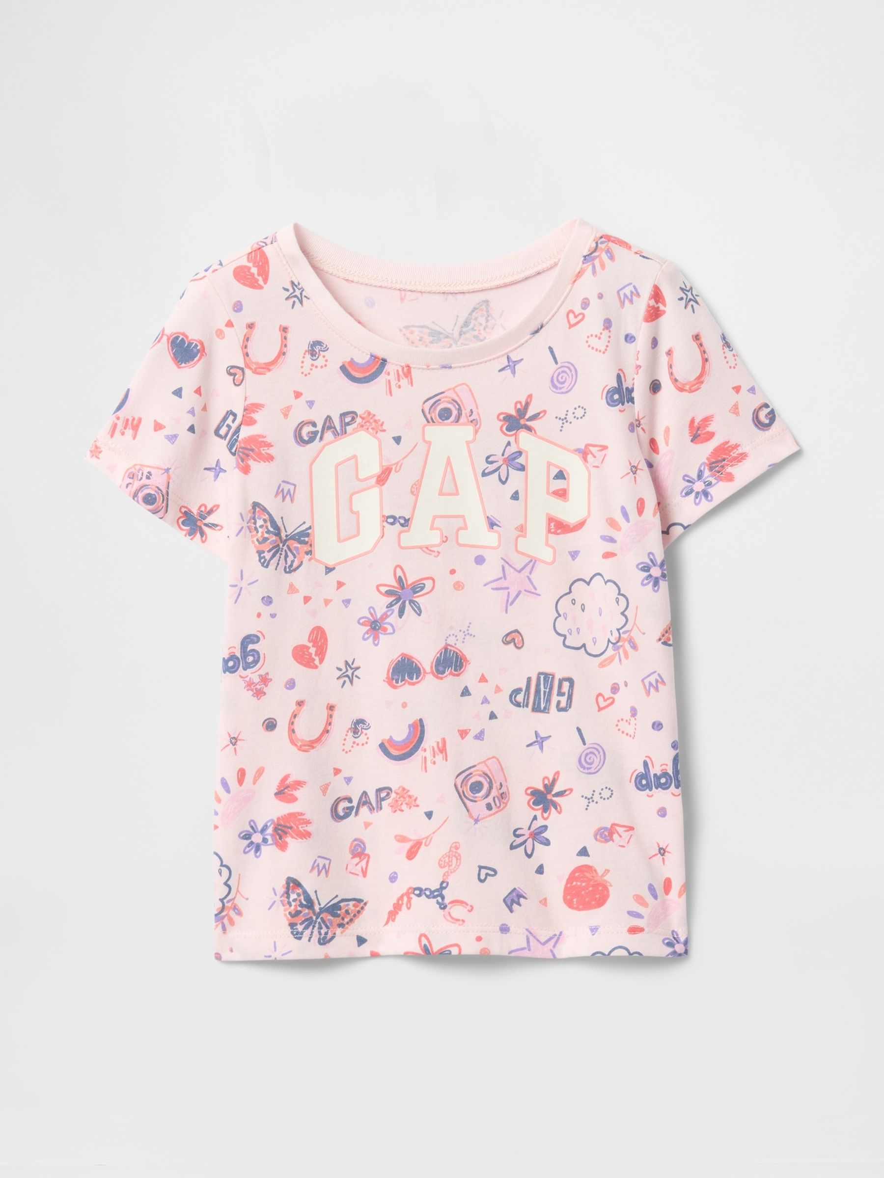 Pink Short Sleeve Crew Neck Graphic T-Shirt (6mths-5yrs) - Image 1 of 2