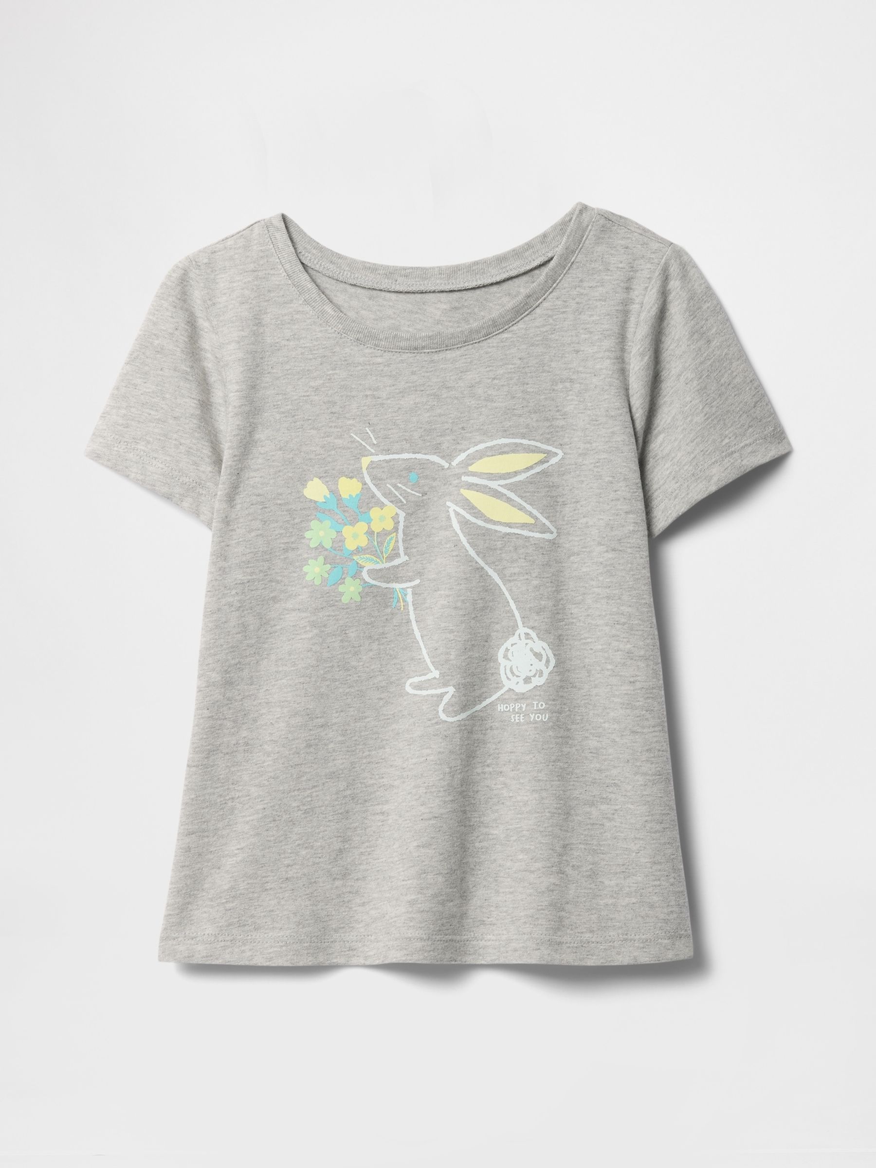 Grey Bunny Short Sleeve Crew Neck Graphic T-Shirt (6mths-5yrs) - Image 1 of 3