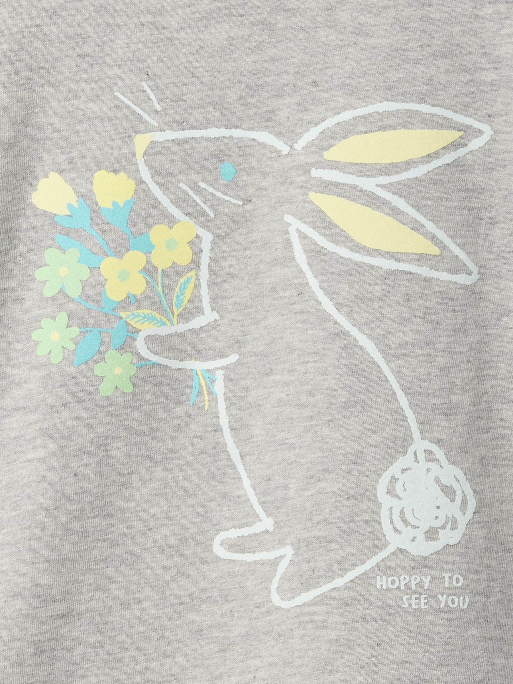 Grey Bunny Short Sleeve Crew Neck Graphic T-Shirt (6mths-5yrs) - Image 3 of 3