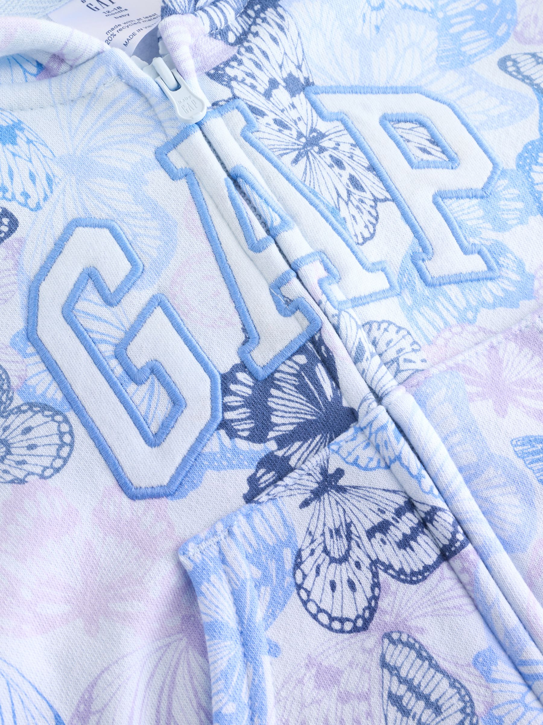 Blue Butterfly Logo Fleece-Lined Zip Up Hoodie (6mths-5yrs) - Image 3 of 5