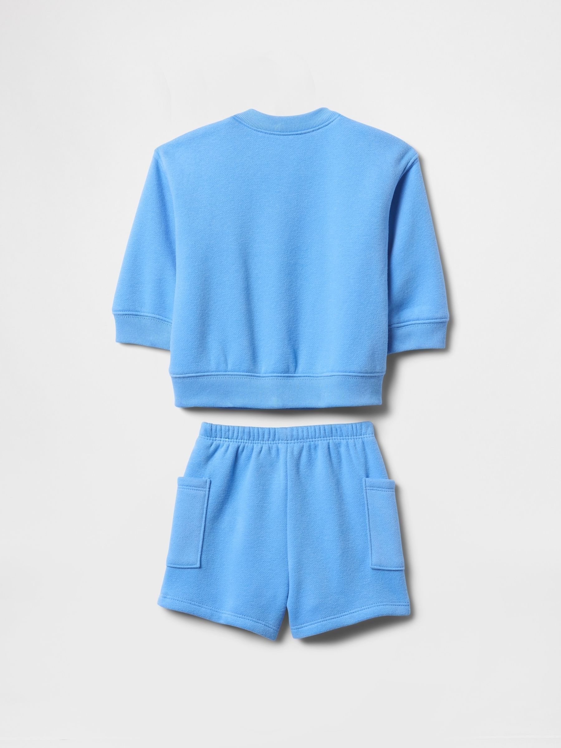 Blue Vintage Soft Logo Sweat Shorts Set (Newborn-24mths) - Image 2 of 2