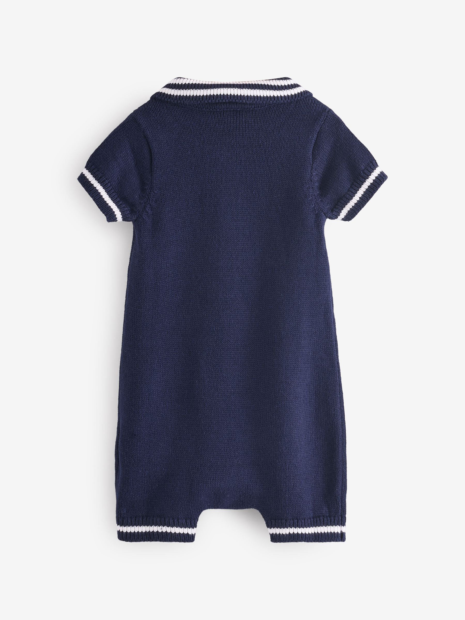 Navy Blue Polo Knitted Romper (Newborn-24mths) - Image 2 of 6