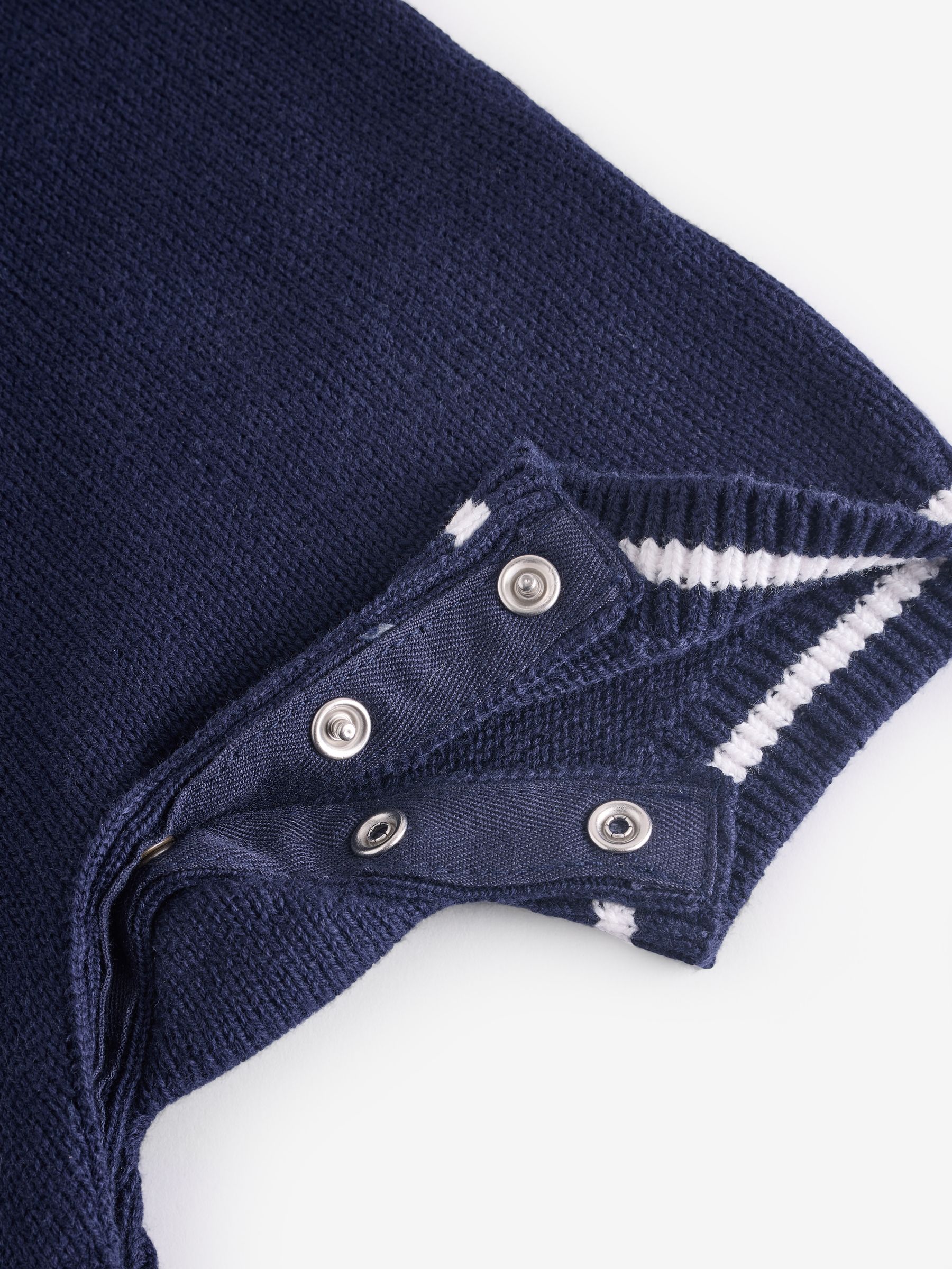 Navy Blue Polo Knitted Romper (Newborn-24mths) - Image 4 of 6