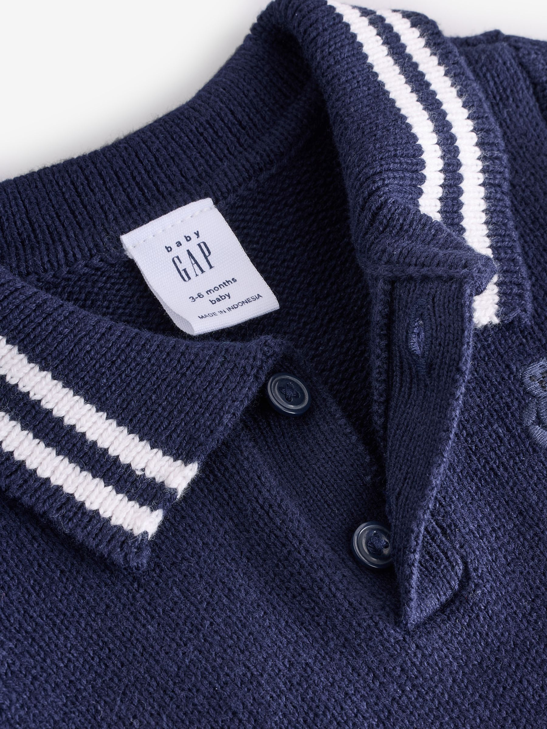 Navy Blue Polo Knitted Romper (Newborn-24mths) - Image 5 of 6