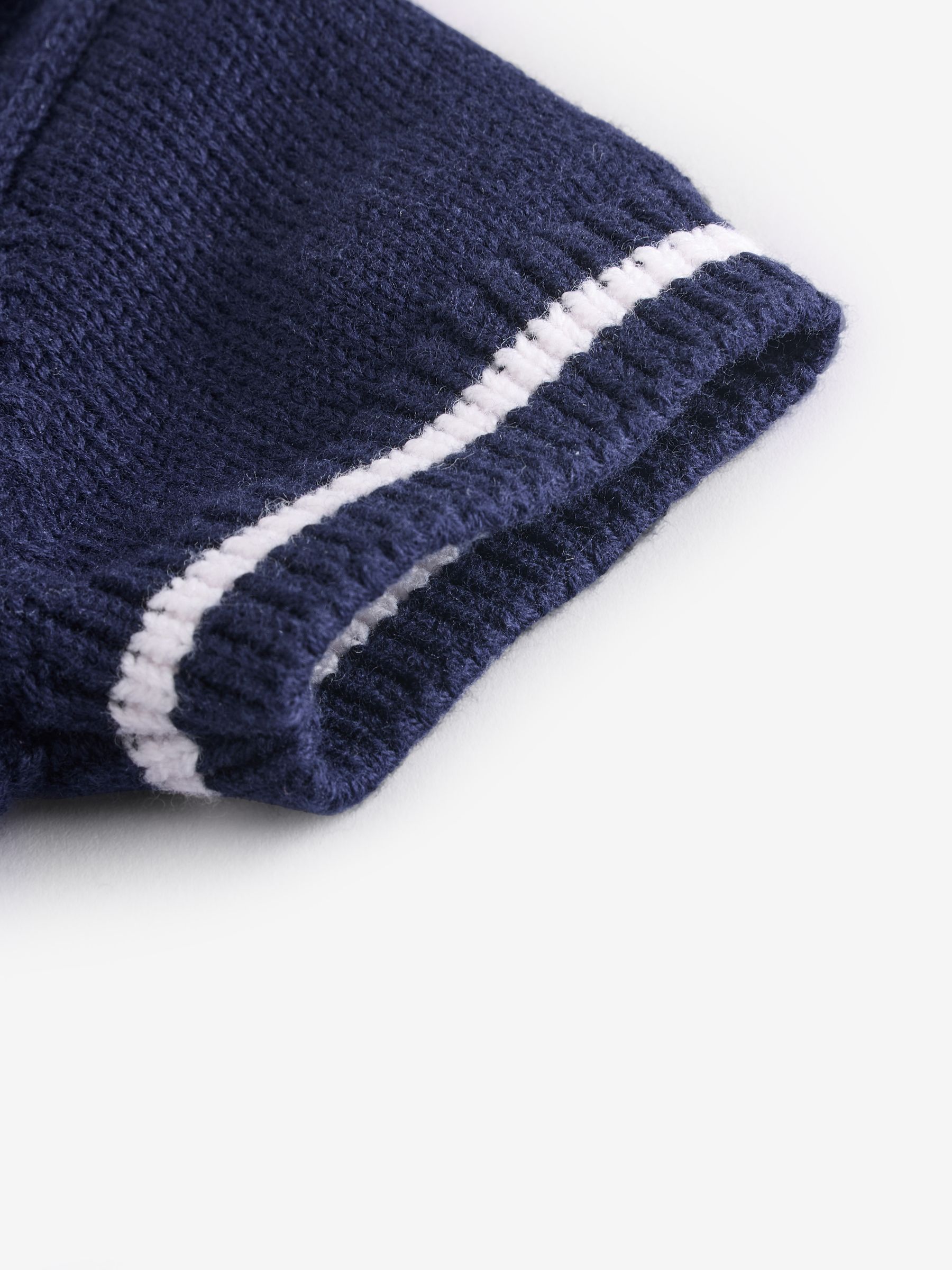 Navy Blue Polo Knitted Romper (Newborn-24mths) - Image 6 of 6