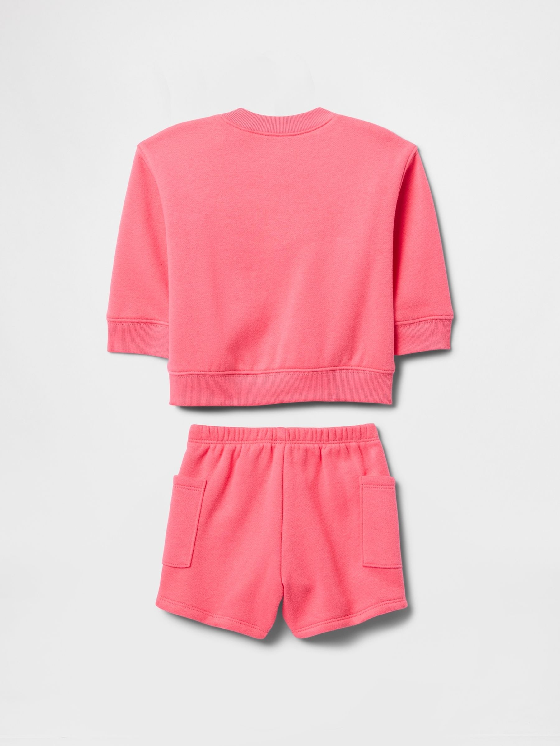 Pink Vintage Soft Logo Sweat Shorts Set (Newborn-24mths) - Image 2 of 2