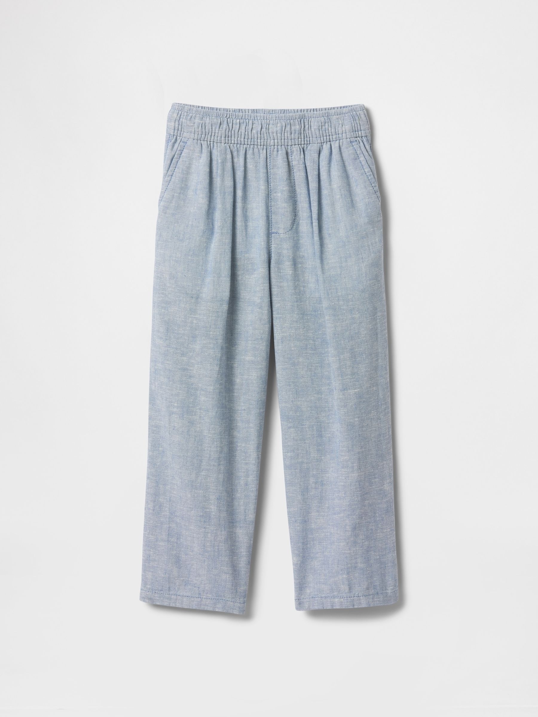 Blue Linen-Cotton Pull On Trousers (6mths-5yrs) - Image 2 of 3