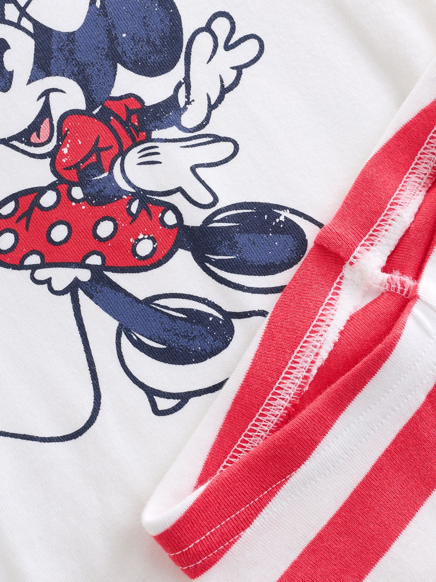 Red Minnie Mouse Disney Cotton Short Sleeve Striped Pyjamas (6mths-5yrs) - Image 4 of 5