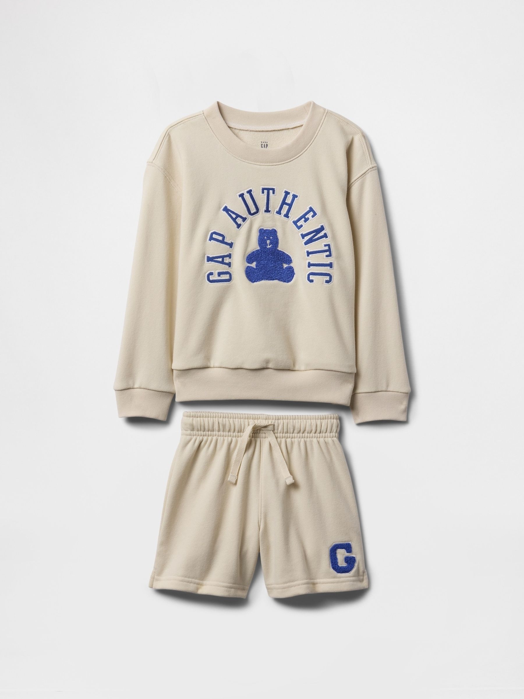 Beige Vintage Logo Sweatshirt and Shorts Set (6mths-5yrs) - Image 1 of 2