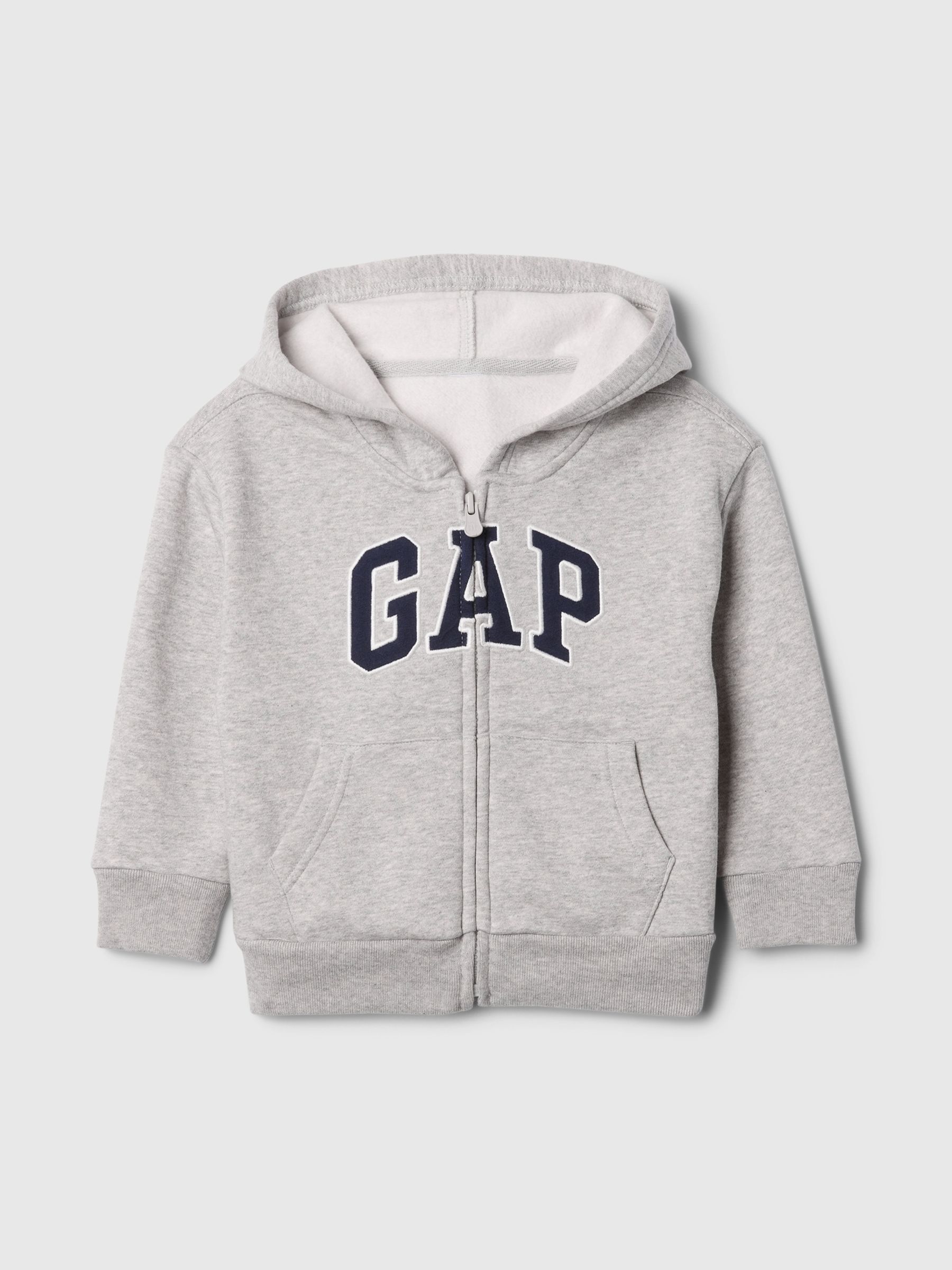 Grey Zip Up Logo Zip Up Hoodie (6mths-5yrs) - Image 1 of 3