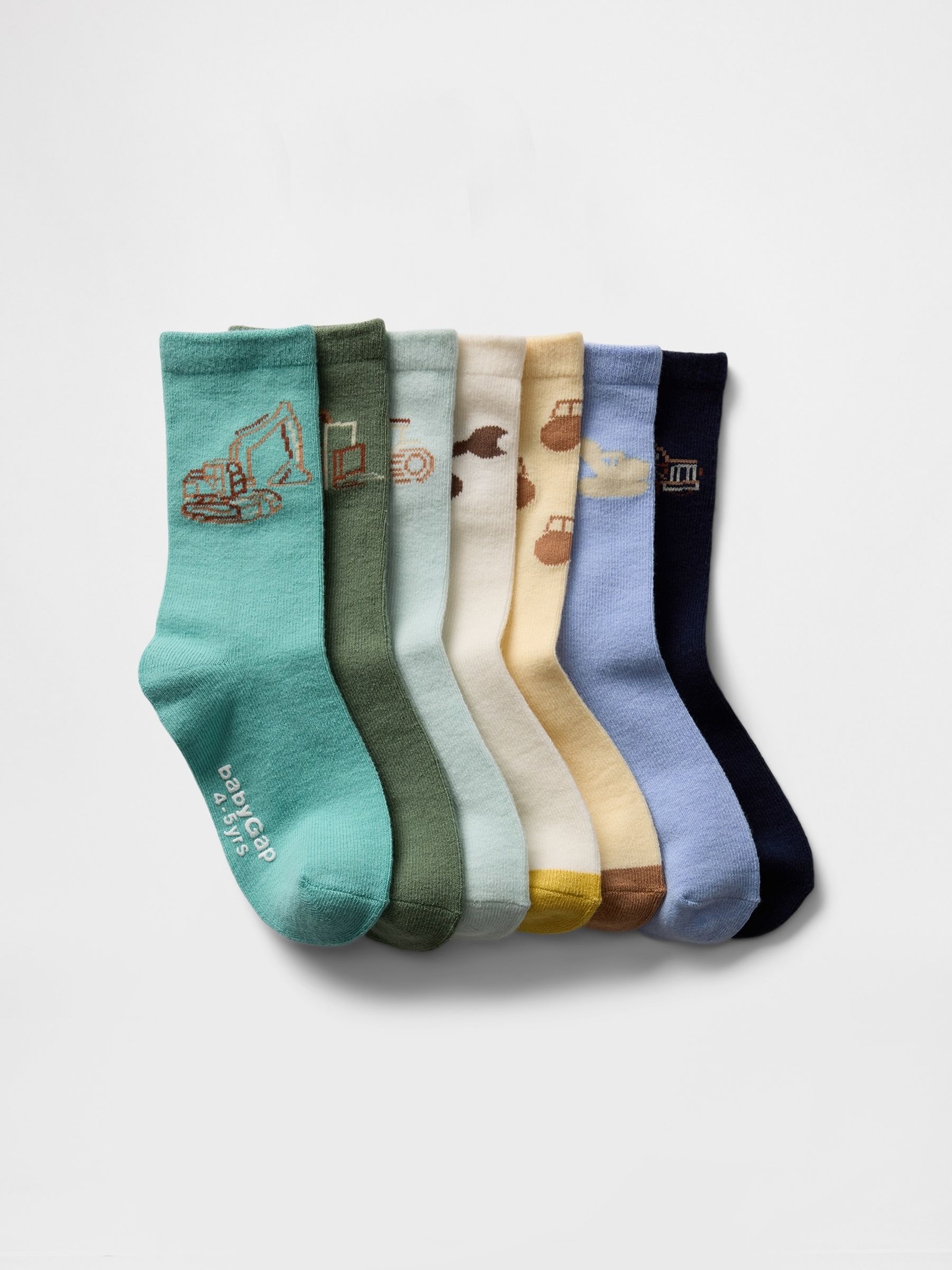 Multi Digger Crew Socks 7-Pack (12mths-5yrs) - Image 1 of 1
