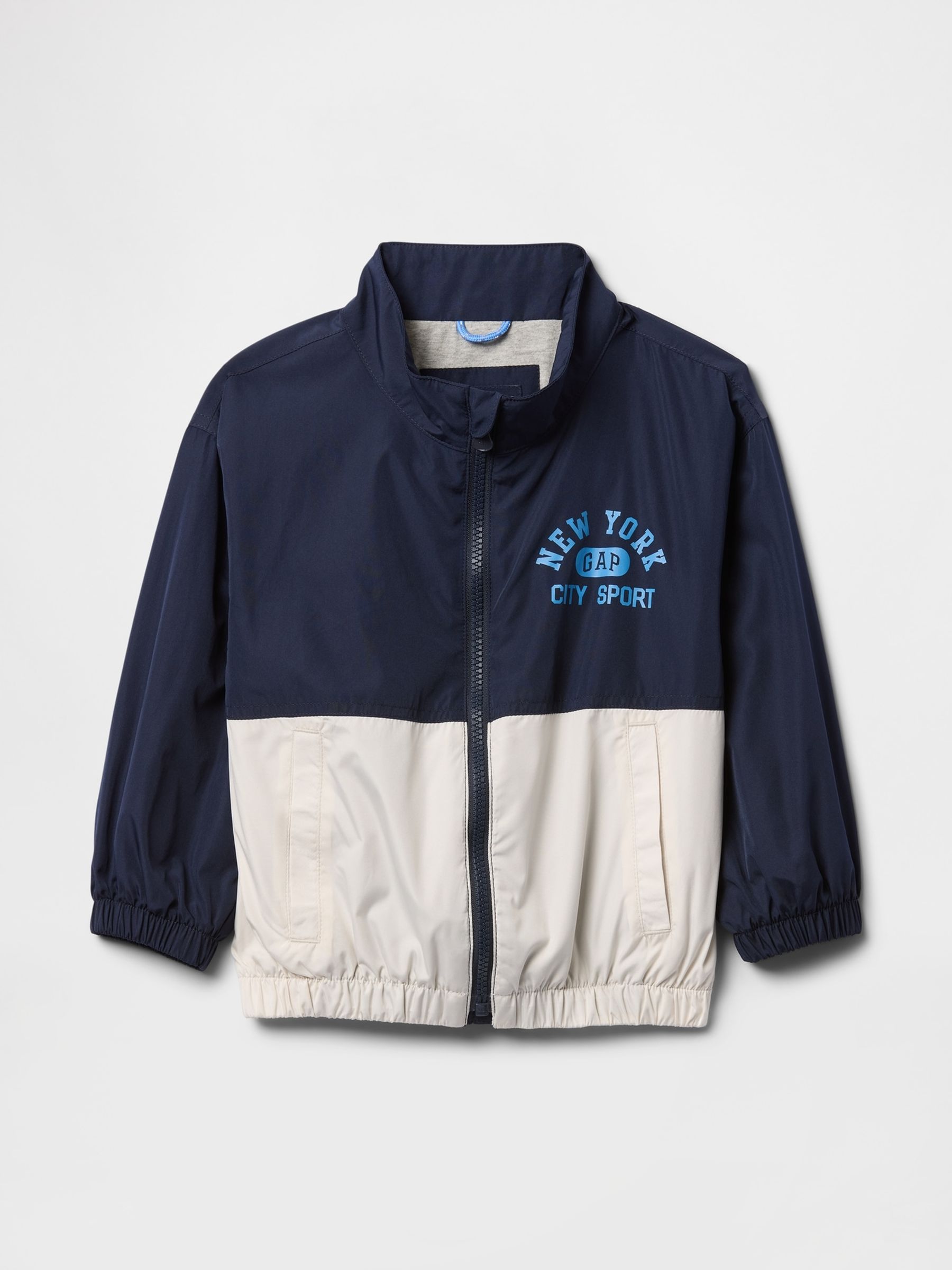 Navy Blue NYC Logo Colourblock Windbreaker (6mths-5yrs) - Image 1 of 3