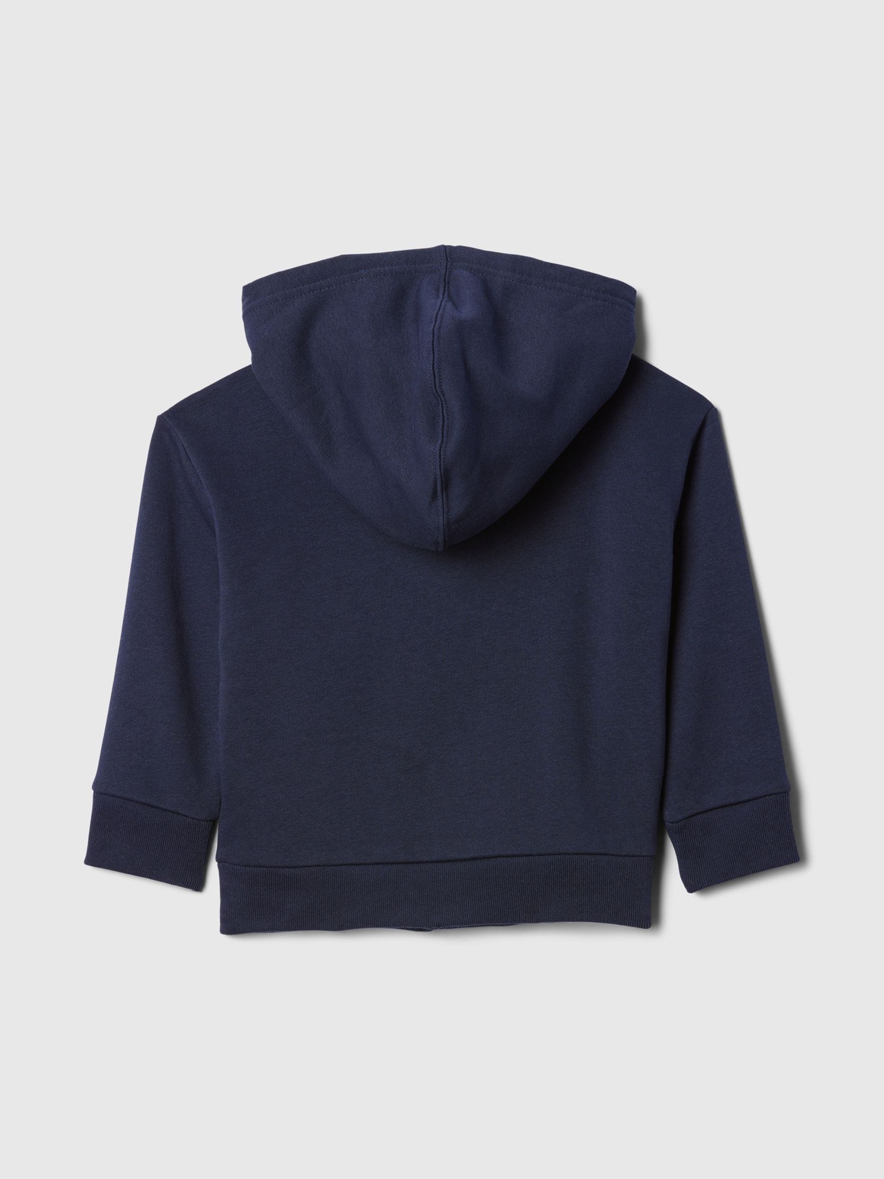 Navy Blue Zip Up Logo Fleece-Lined Hoodie (6mths-5yrs) - Image 2 of 3