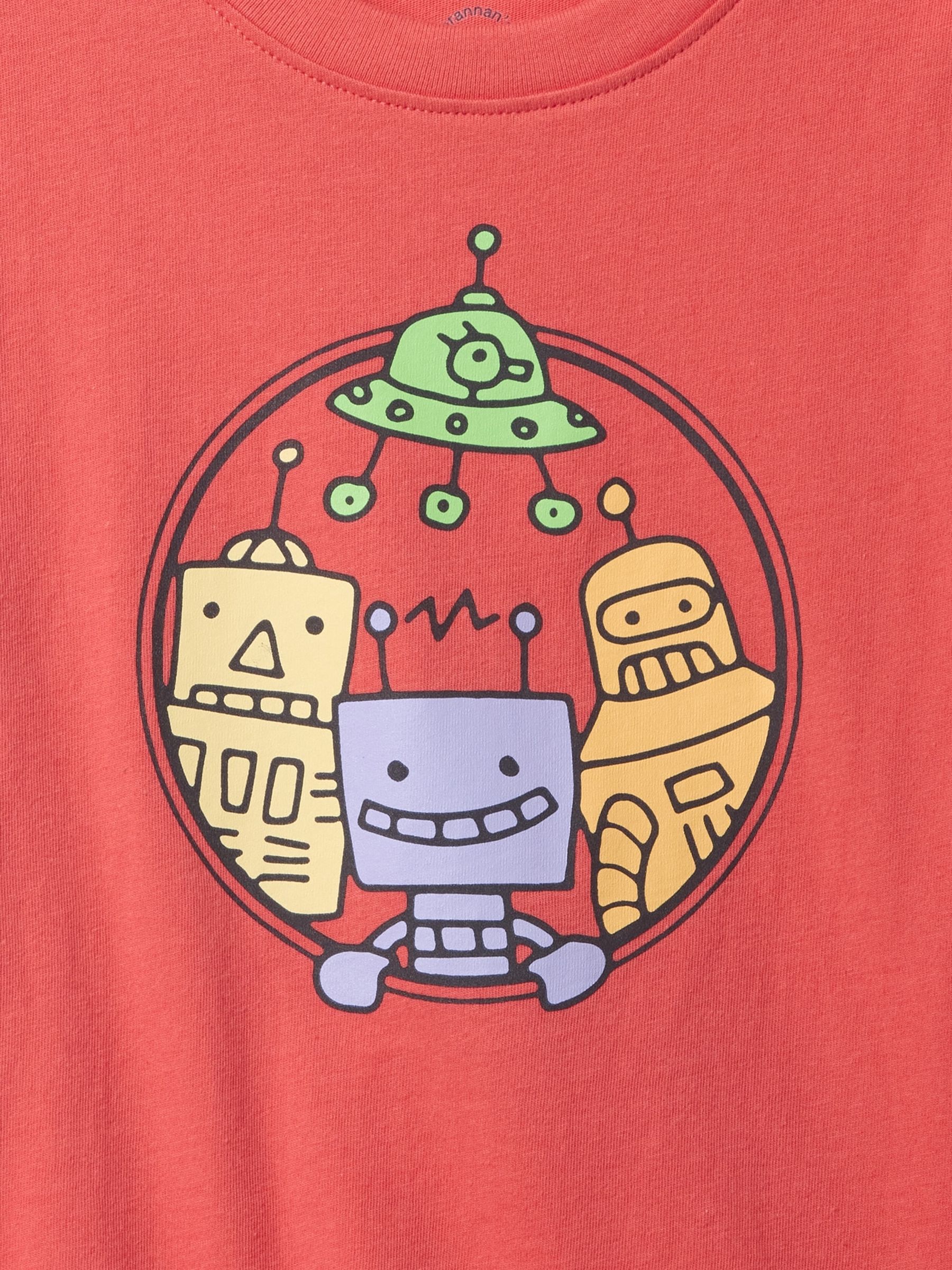 Red Robot Short Sleeve Graphic T-Shirt (6mths-5yrs) - Image 3 of 3