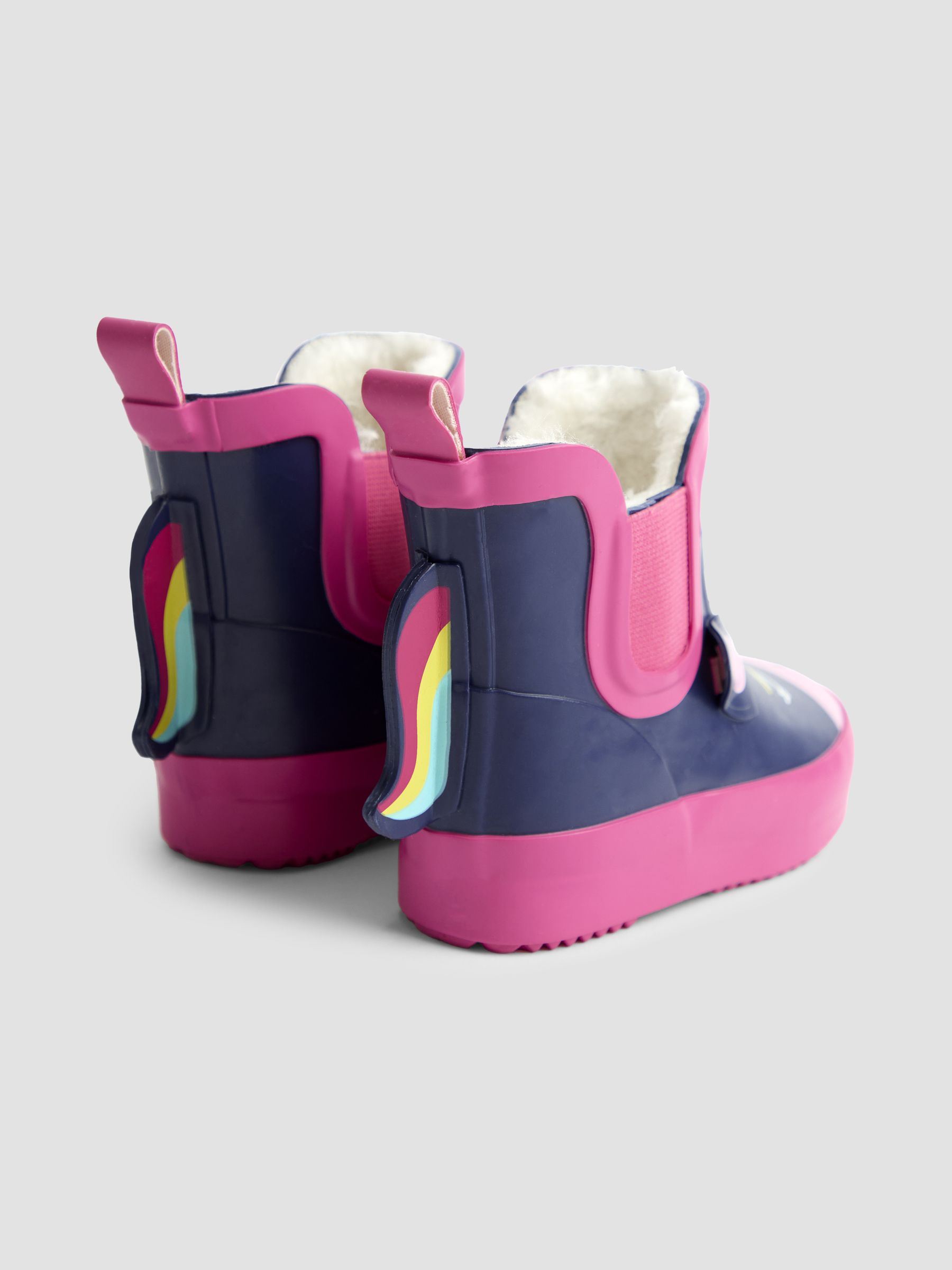 Navy Cosy Lined Unicorn Ankle Wellies - Image 2 of 5