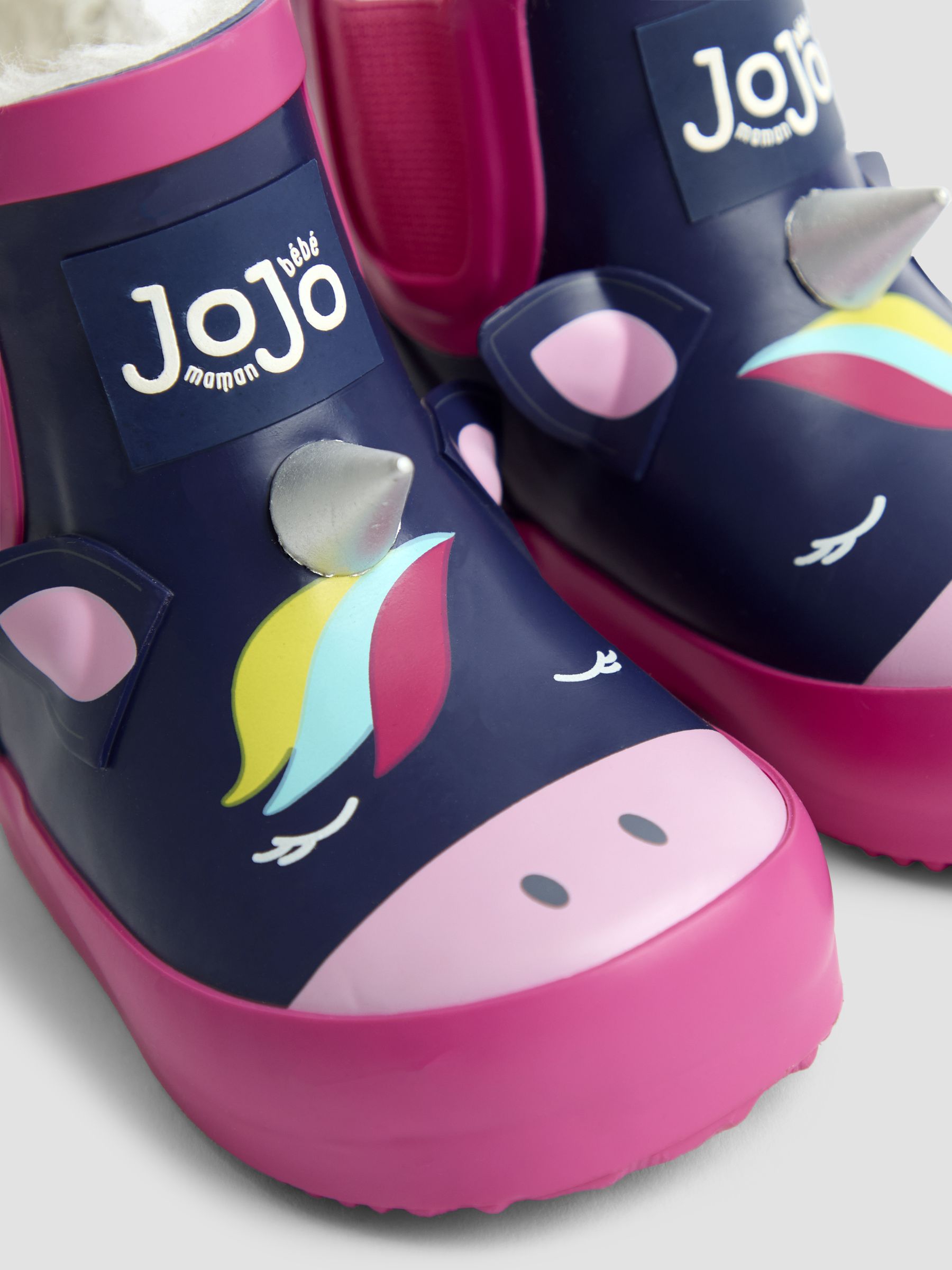 Navy Cosy Lined Unicorn Ankle Wellies - Image 5 of 5