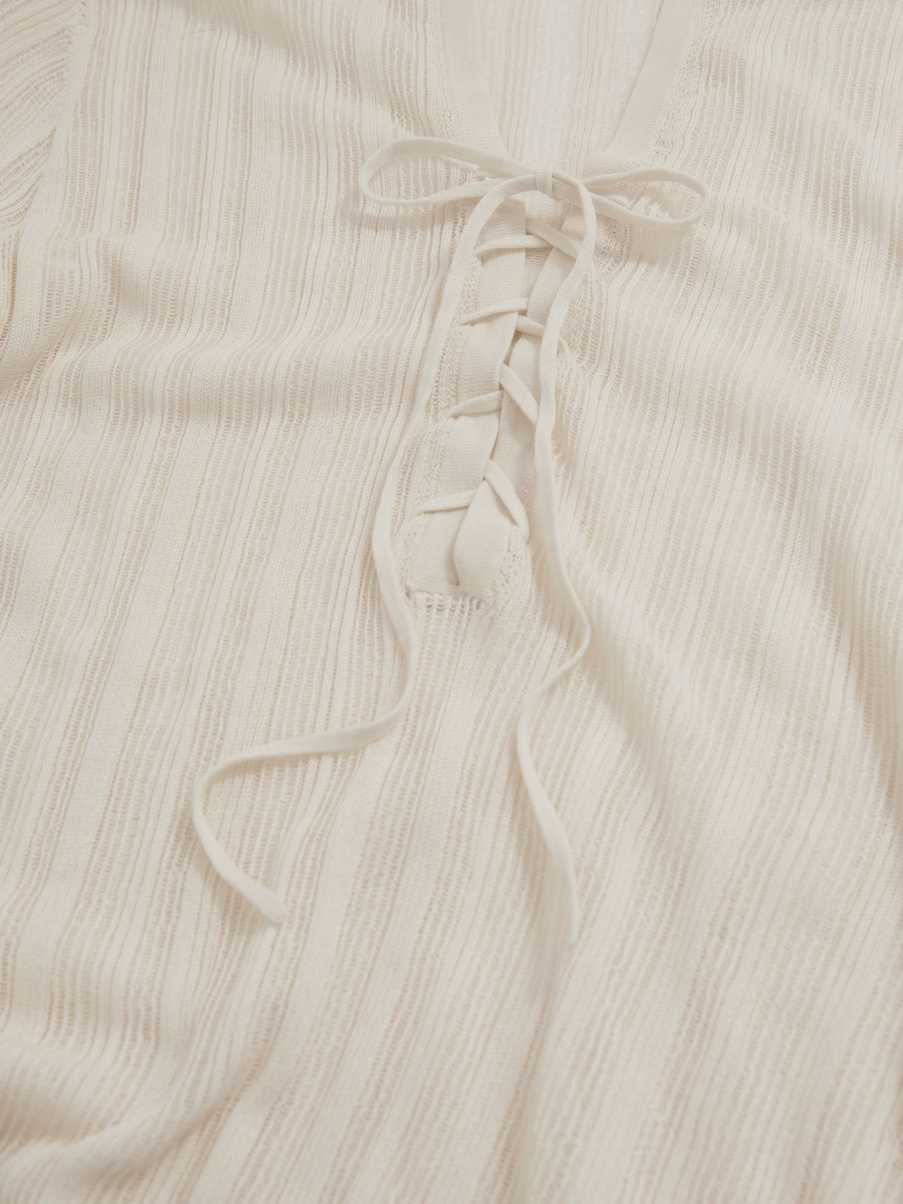 Knitted Beach Cover-Up Dress in Cream - Image 6 of 6