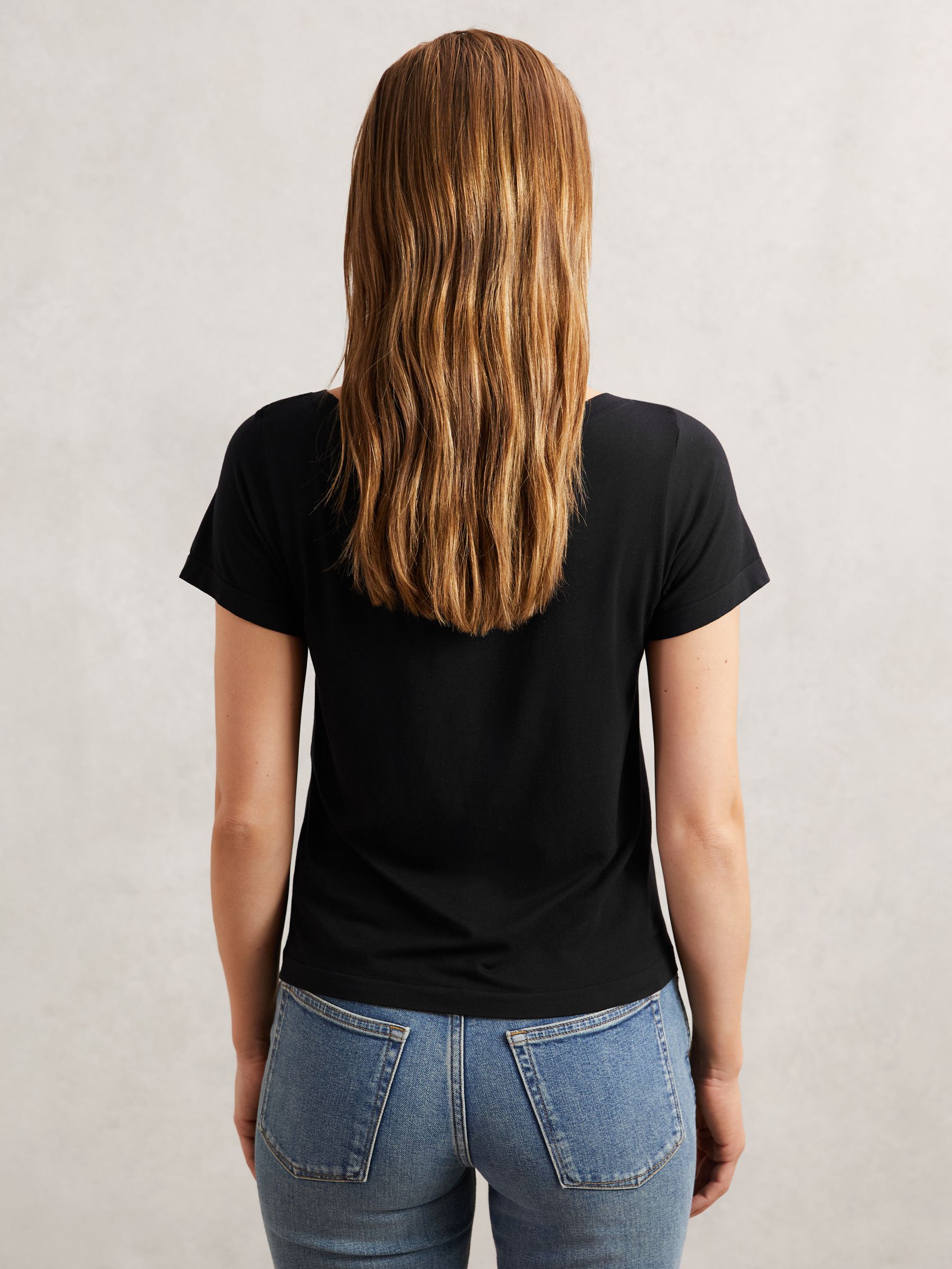 Good American Stretch-Modal T-Shirt in Black - image 4