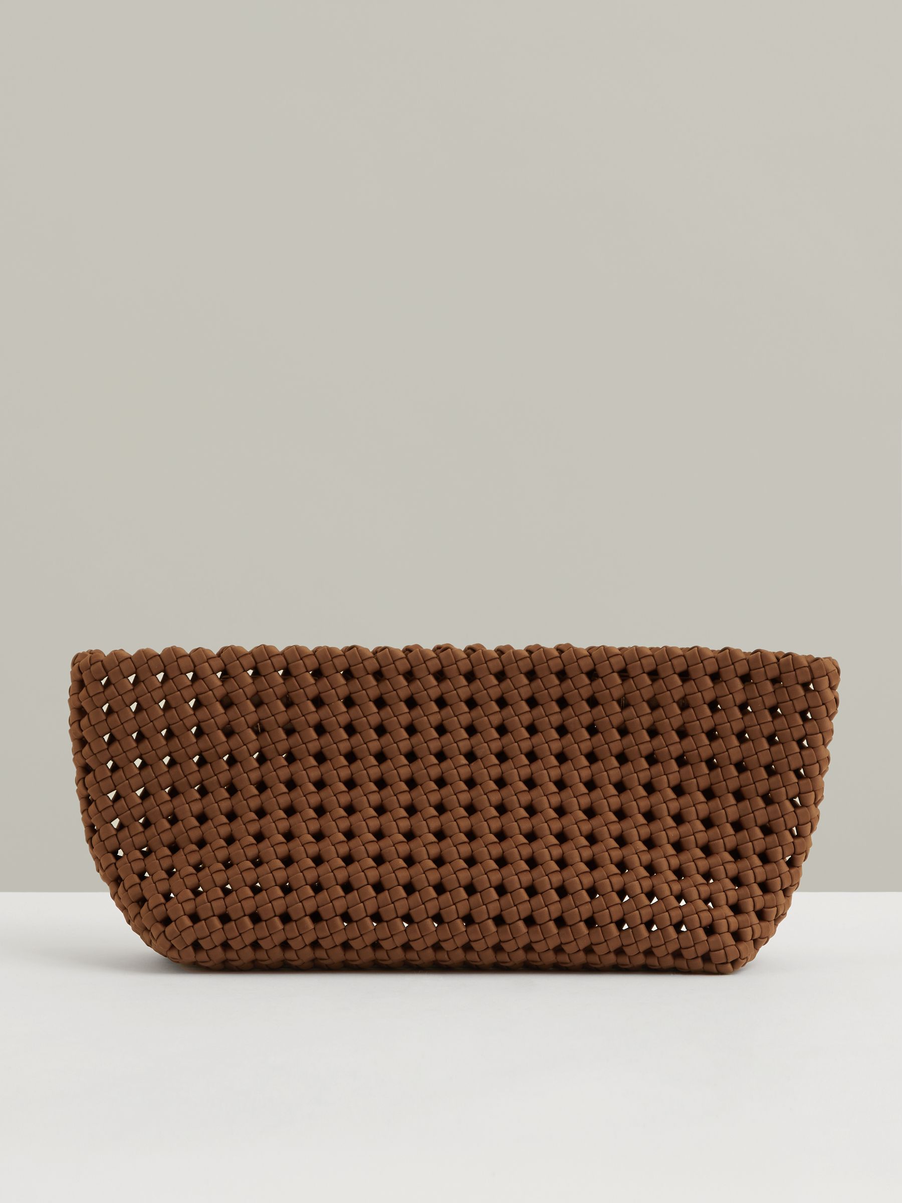 Woven Clutch Bag in Tan - Image 5 of 5