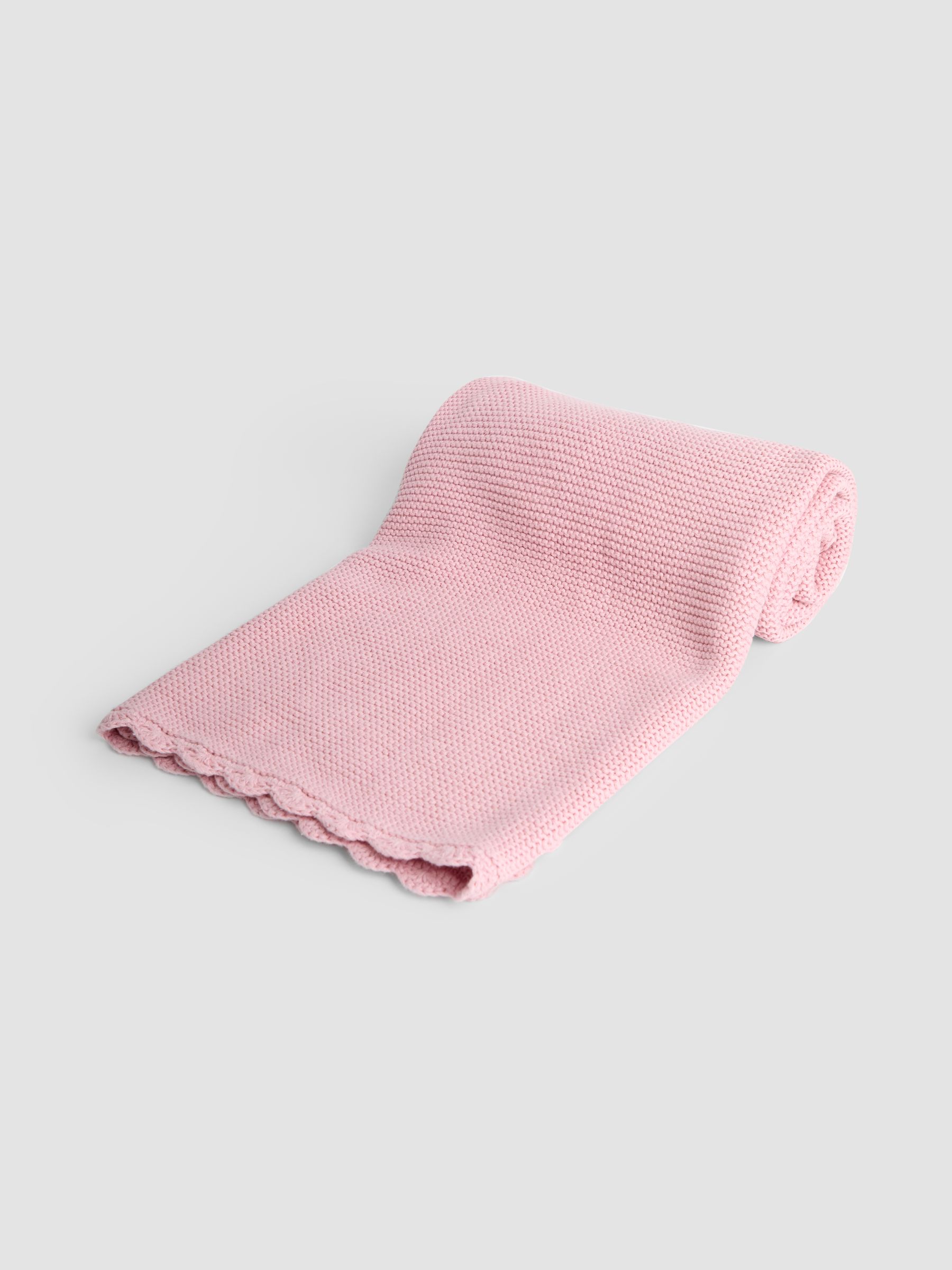 Dusky Pink Scalloped Edge Blanket - Image 2 of 4