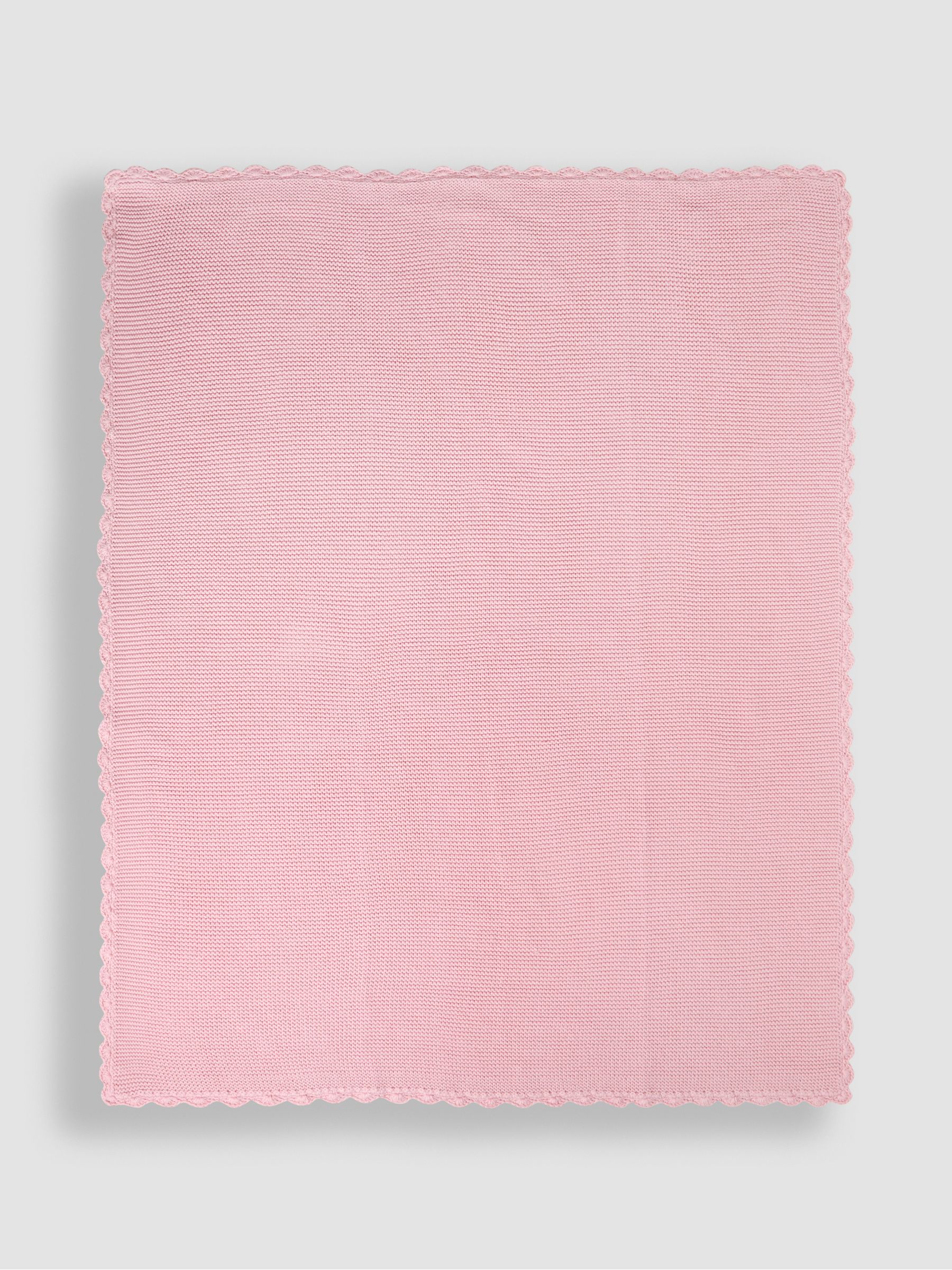 Dusky Pink Scalloped Edge Blanket - Image 3 of 4