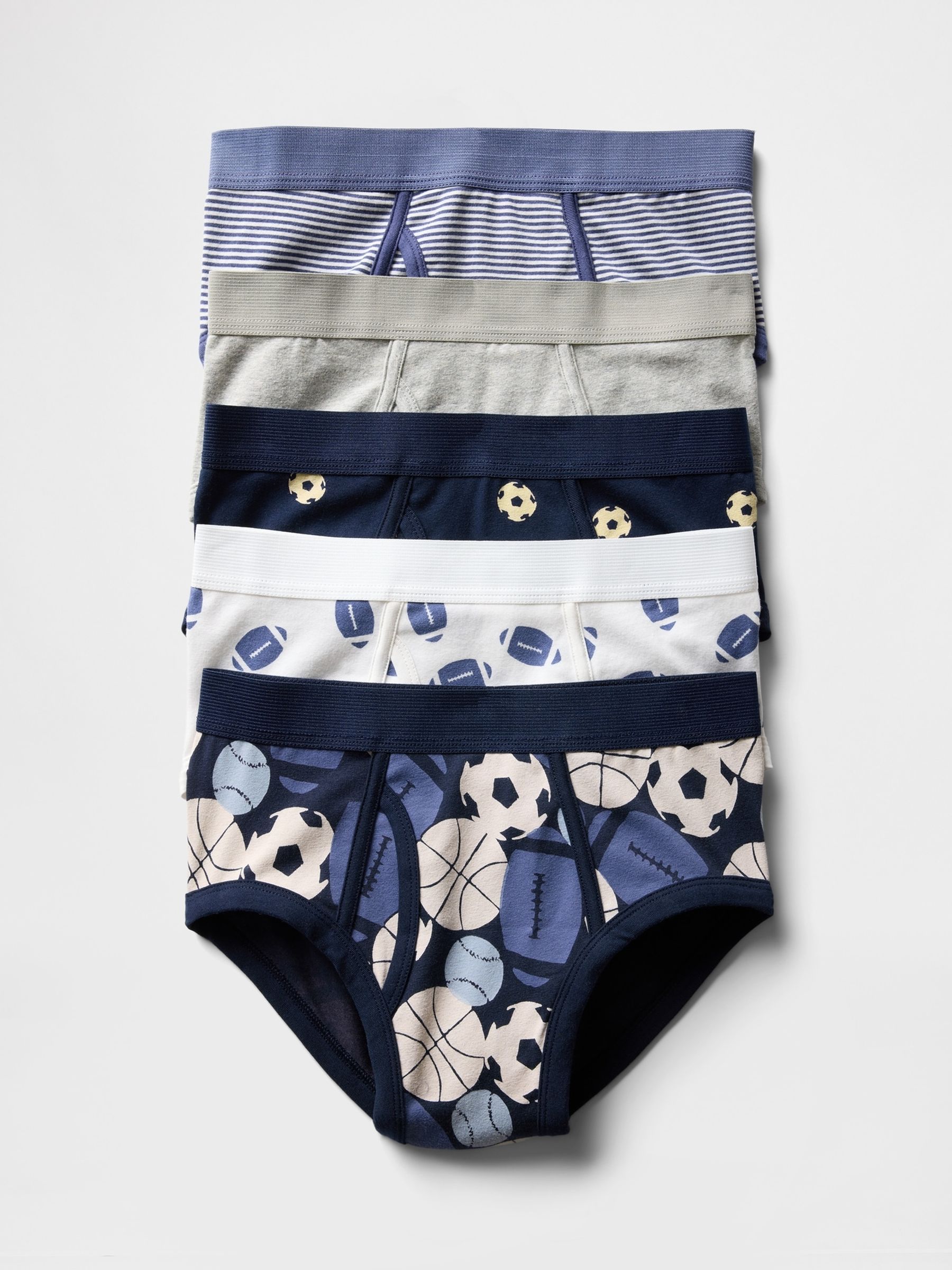 Multi Blue Briefs 5-Pack - Image 1 of 1