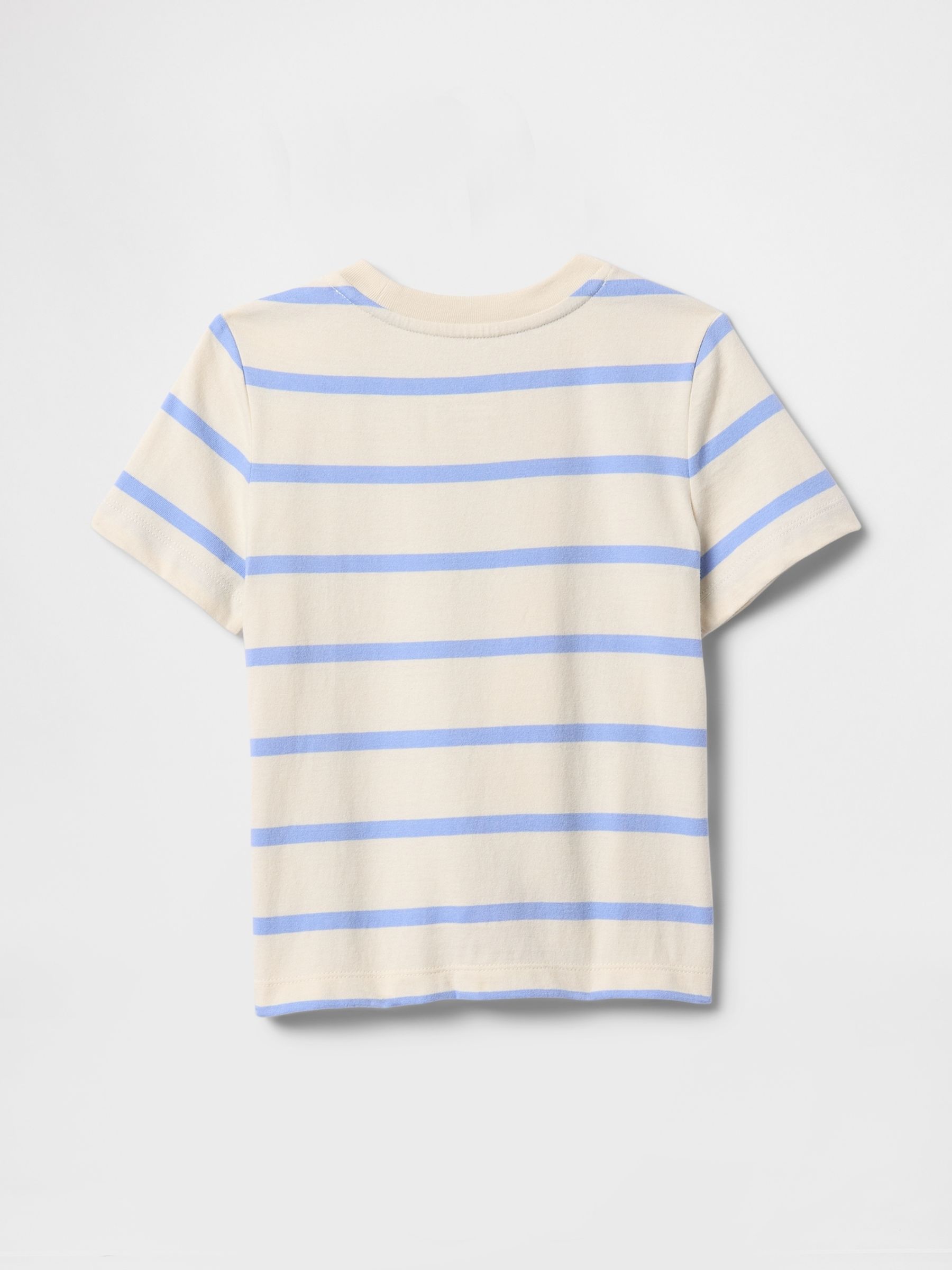 Cream & Blue Striped Relaxed Original Short Sleeve T-Shirt (6mths-5yrs) - Image 2 of 2