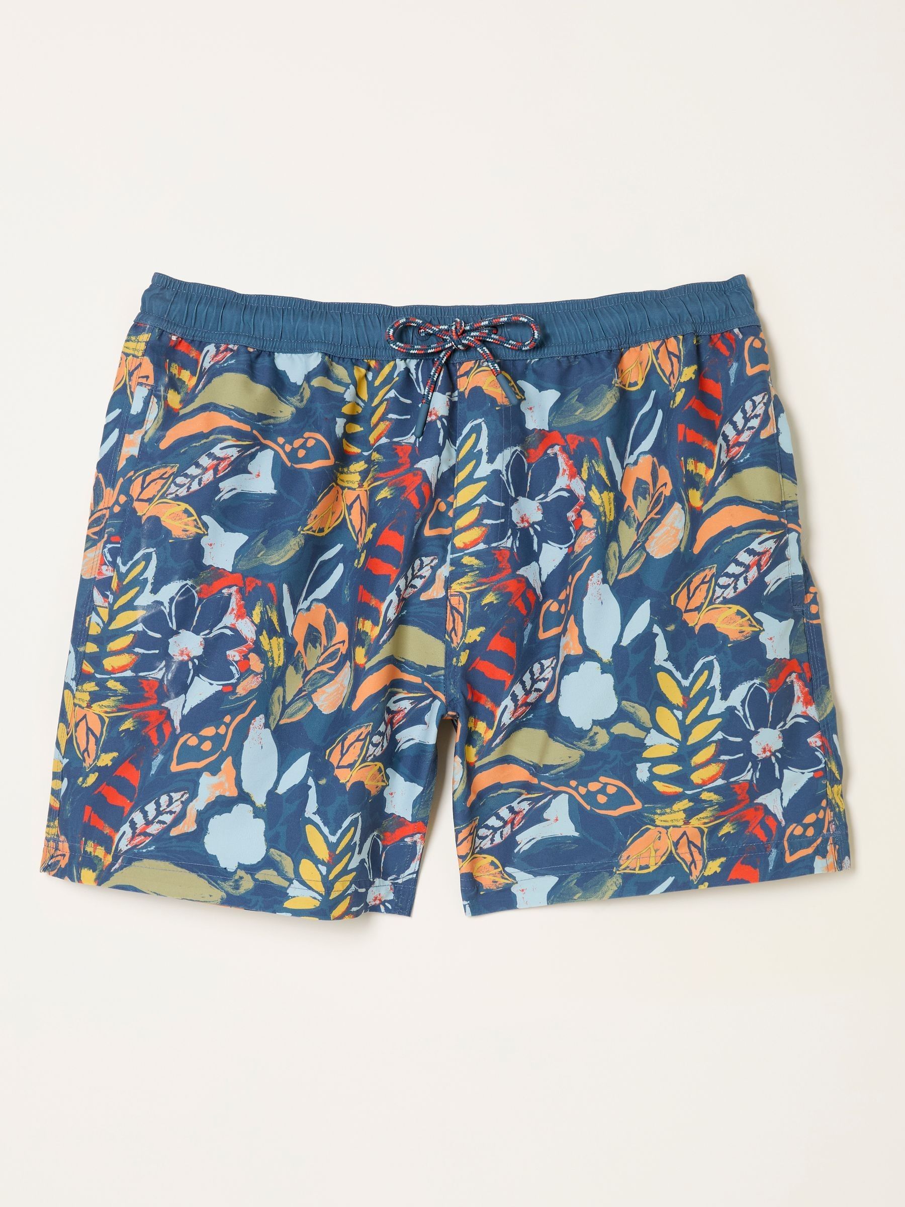 Trevose Teal Blue Jungle Print Swim Shorts - Image 6 of 6