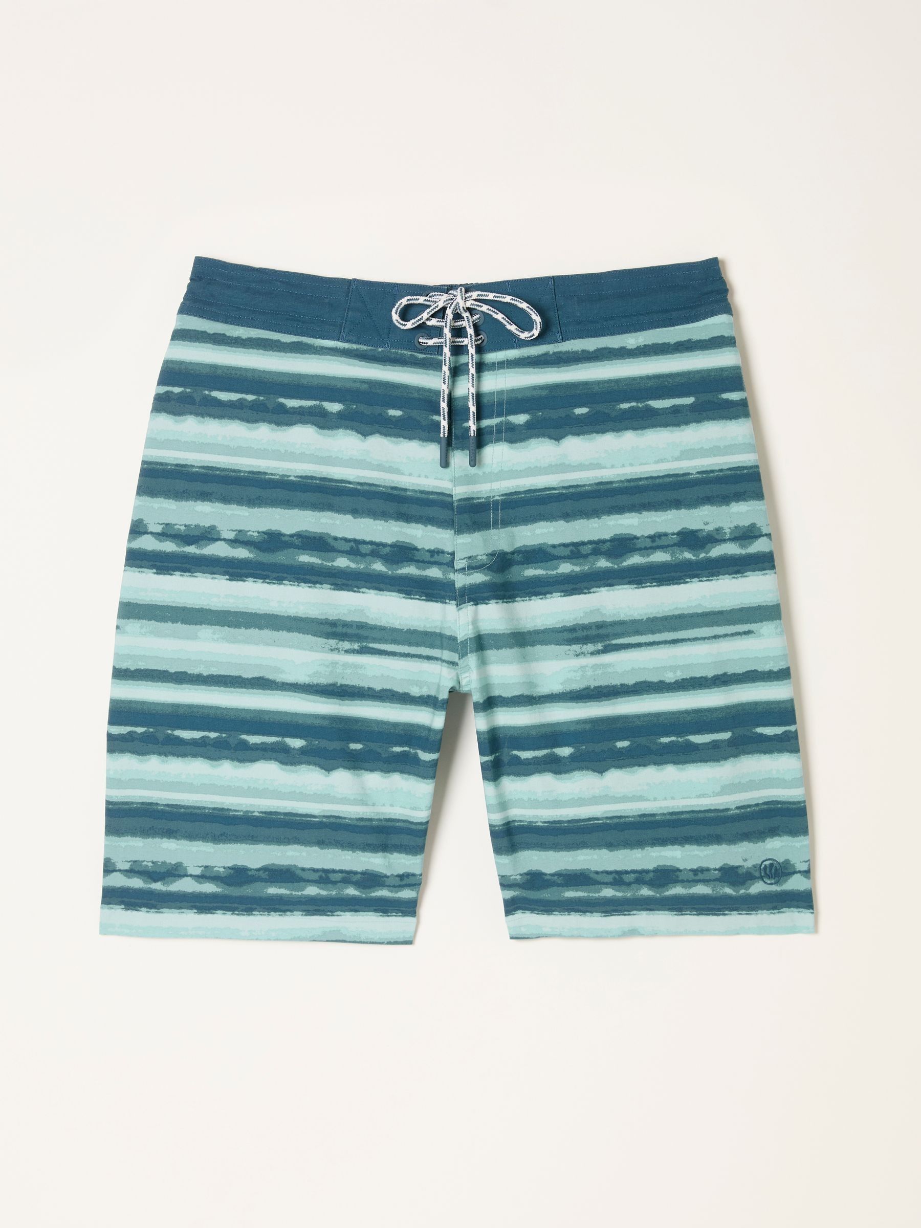 Camber Teal Blue Stripe Swim Shorts - Image 6 of 6 Camber Teal Blue Stripe Swim Shorts - Image 6 of 6