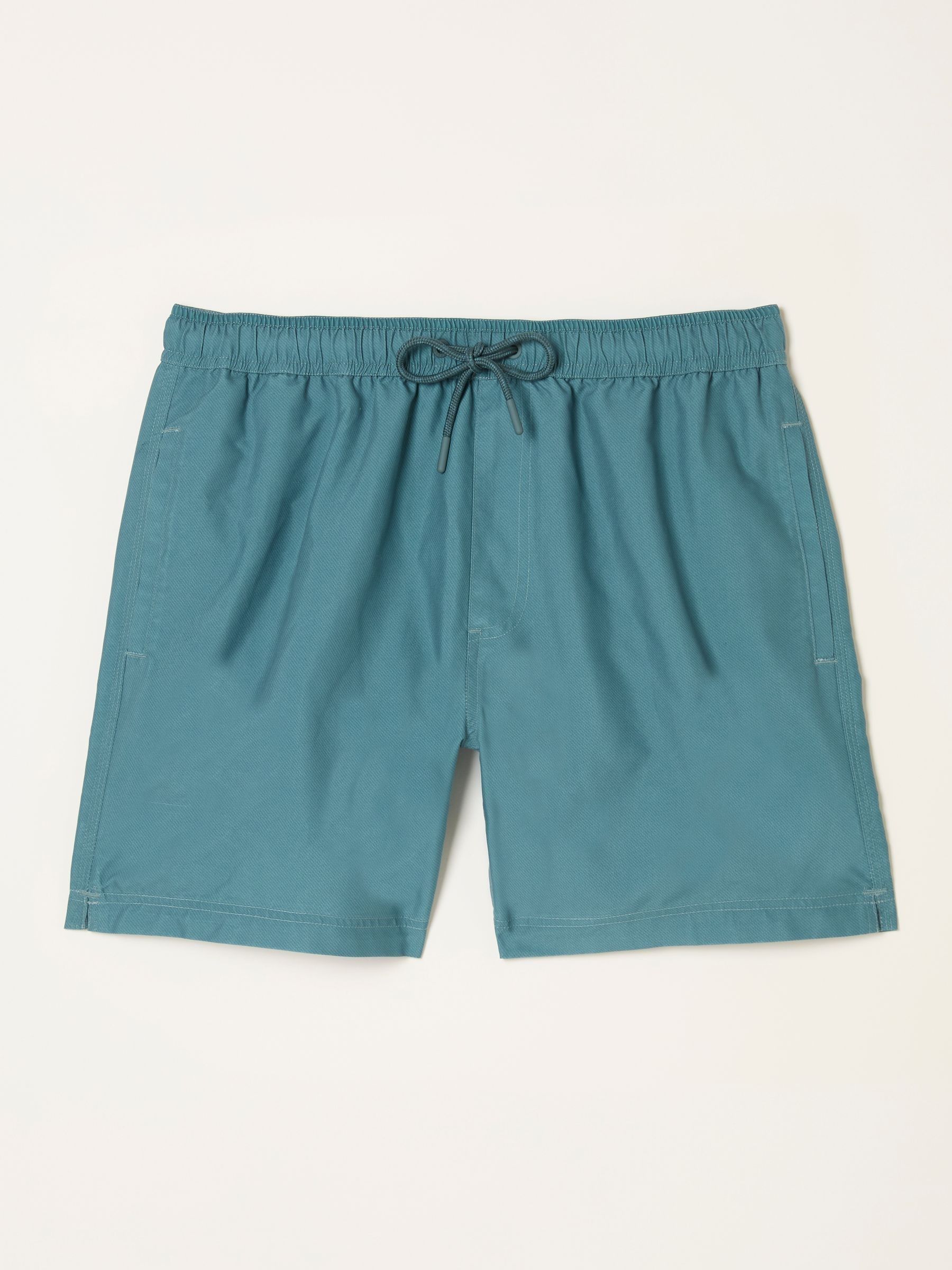 Trevose Teal Blue Texture Print Swim Shorts - Image 1 of 1
