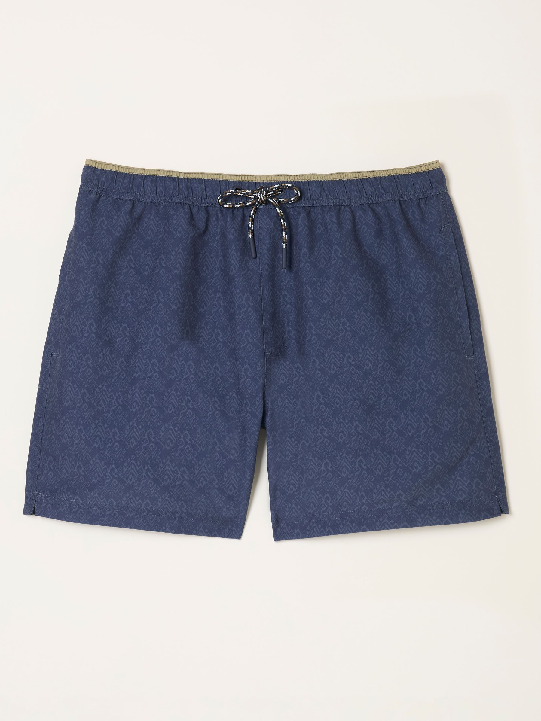 Trevose Navy Abstract Geo Print Swim Shorts - Image 6 of 6 Trevose Navy Abstract Geo Print Swim Shorts - Image 6 of 6