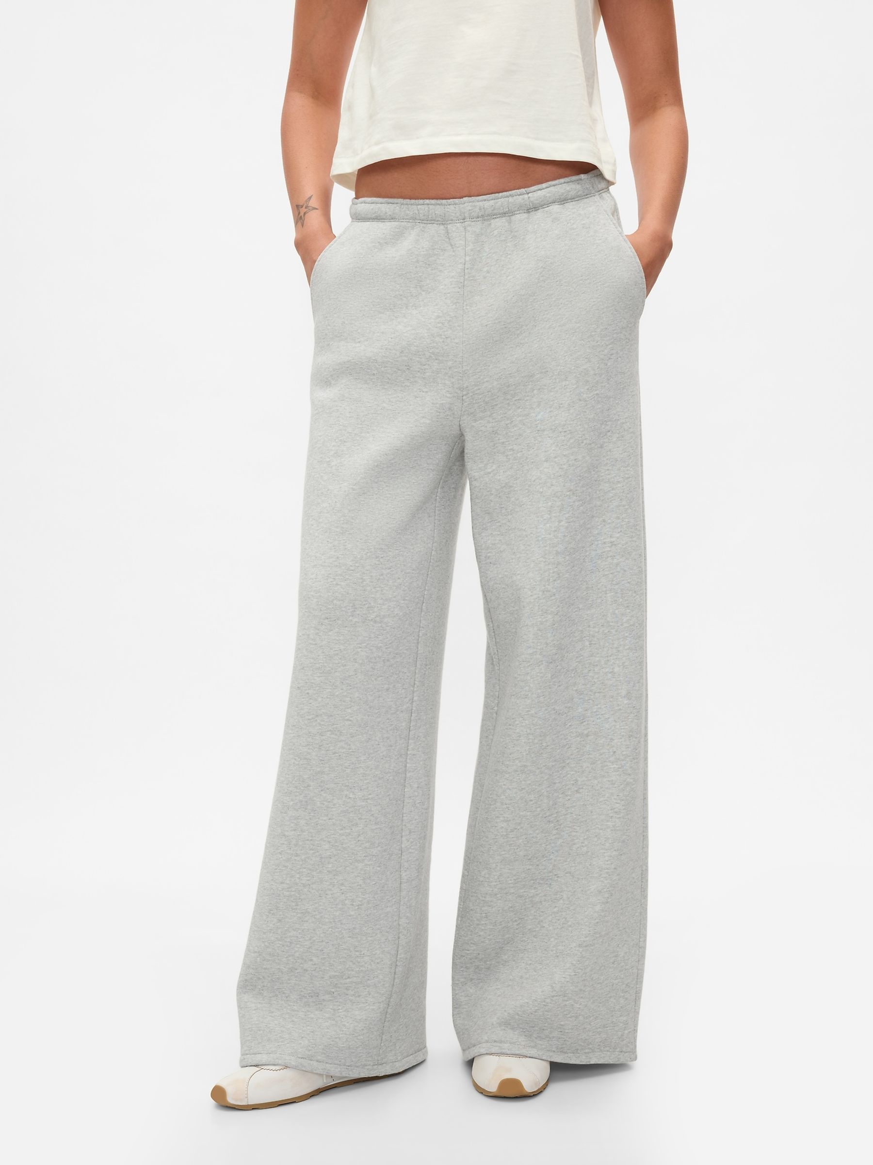 Grey Vintage Soft Baggy Wide-Leg Joggers - Image 1 of 5