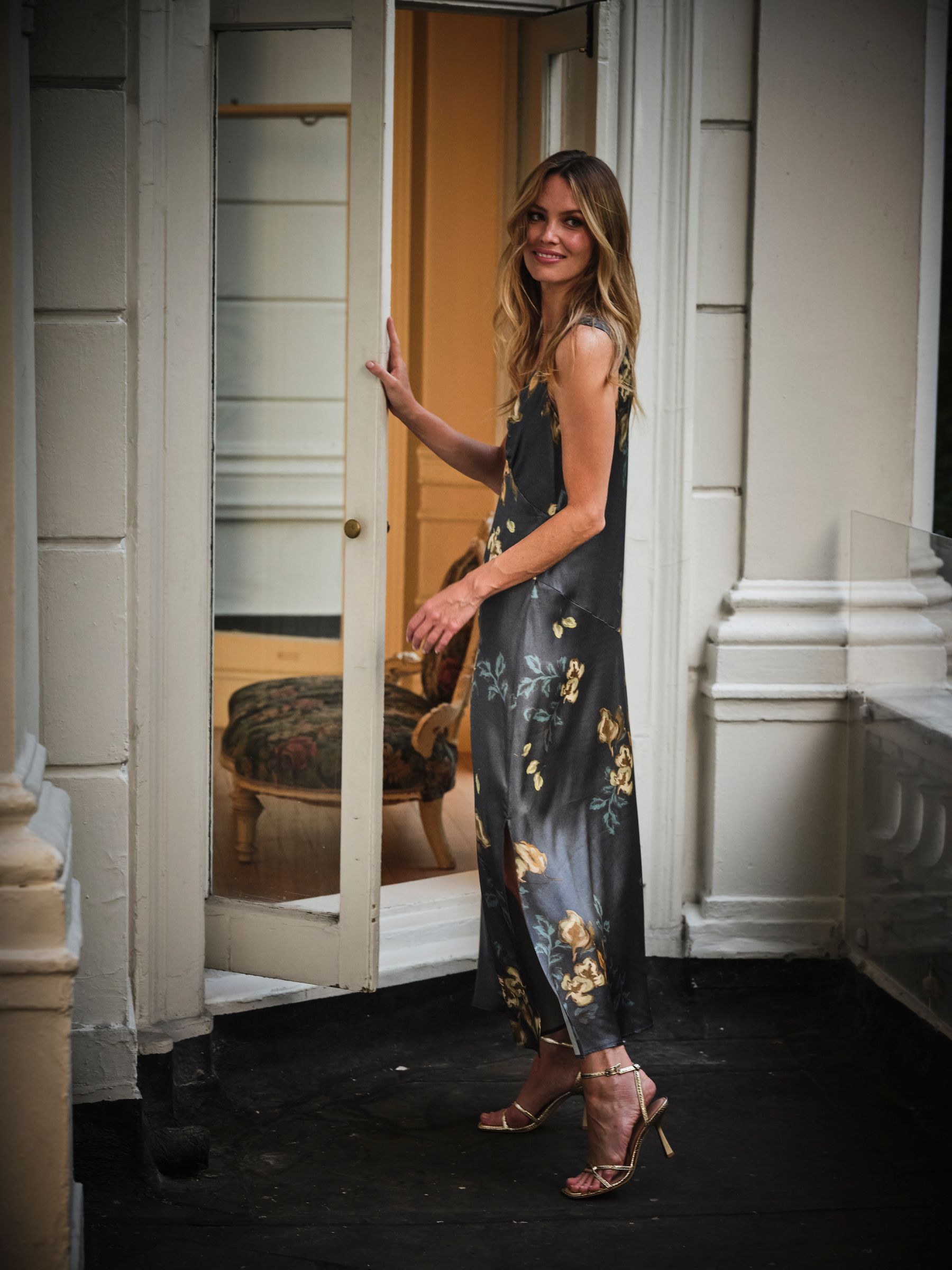Josephine Dark Navy Petite Printed Dress - Image 2 of 5