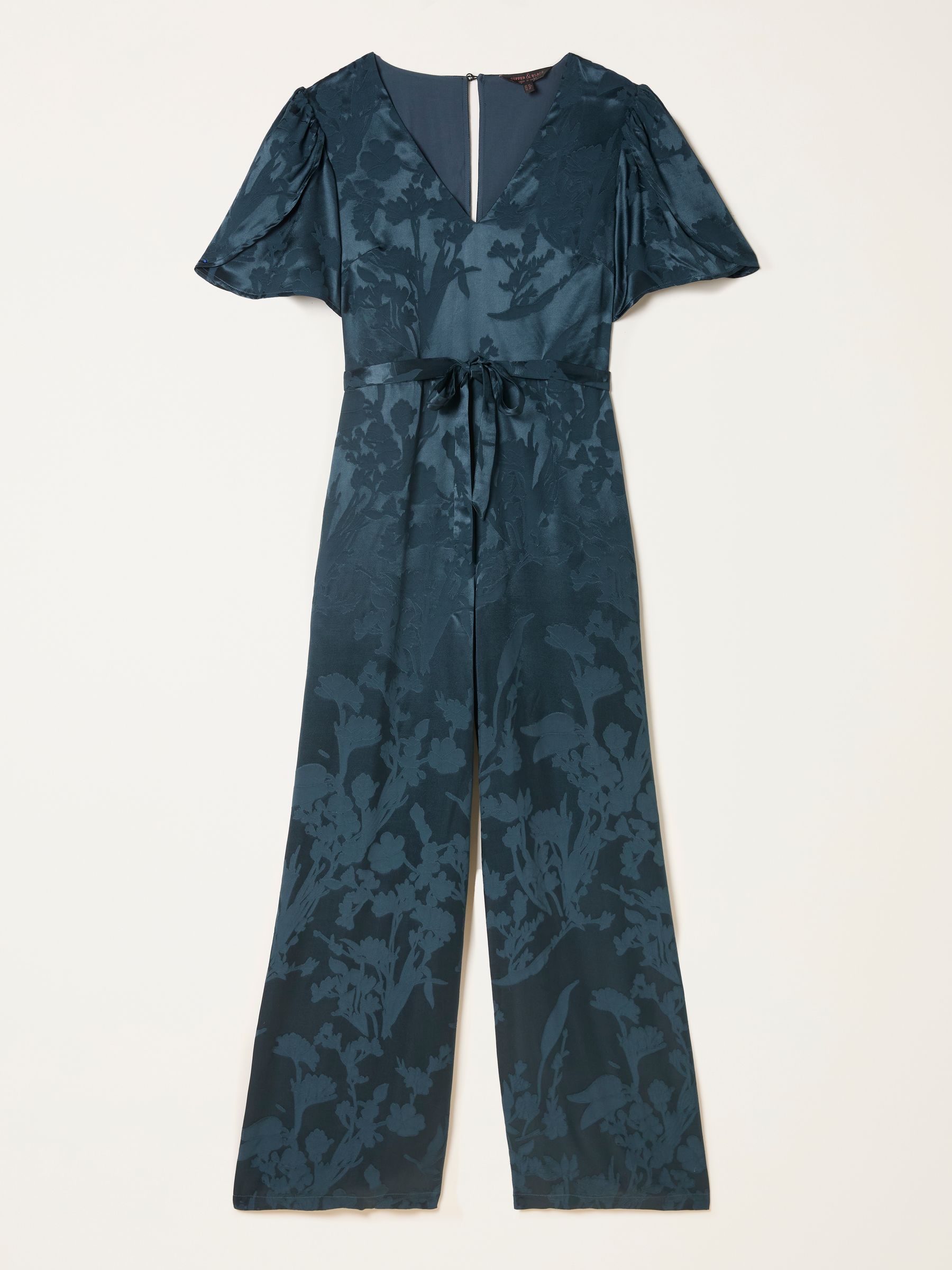 Azalea Dark Navy Petite Jacquard Jumpsuit - Image 3 of 3