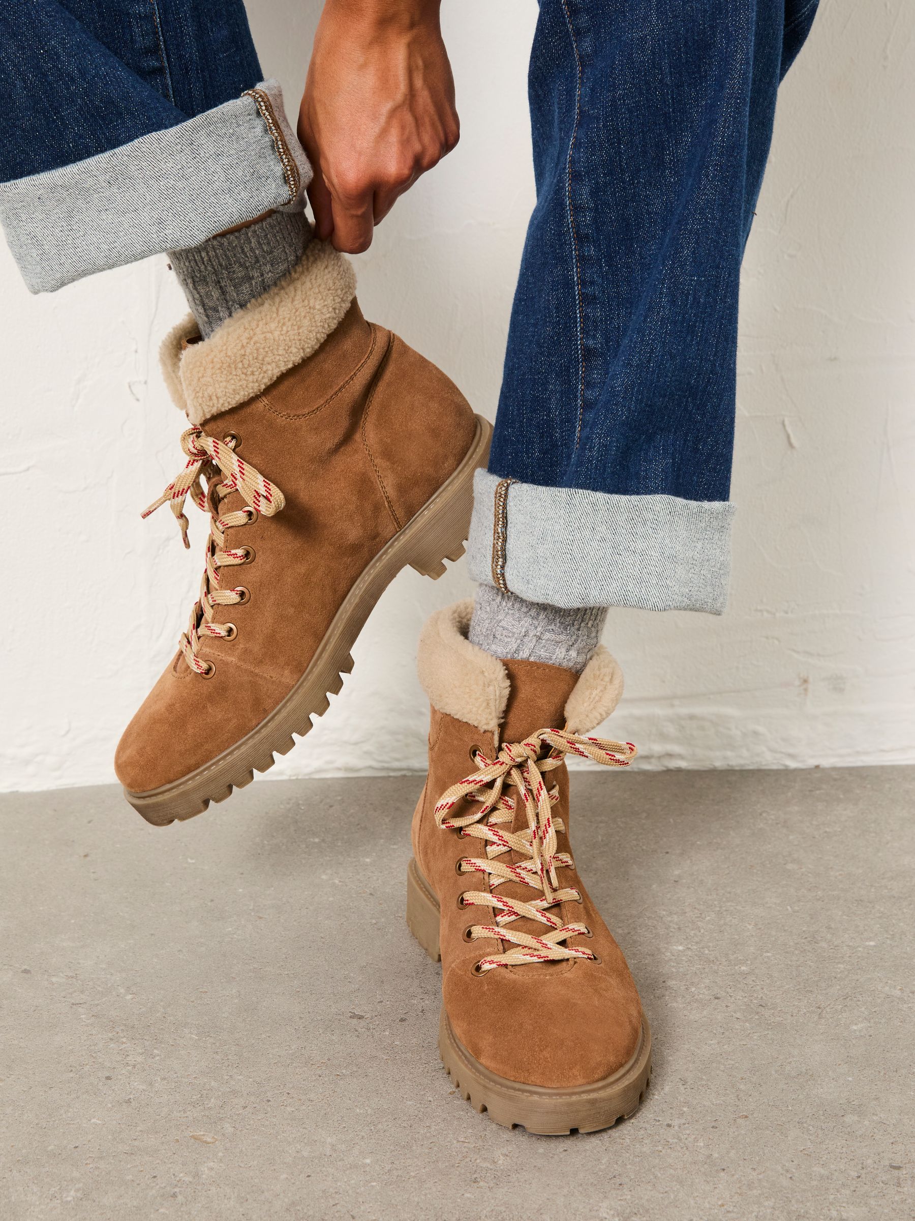 Tan Brown Furlined Hiker Boot FatFace