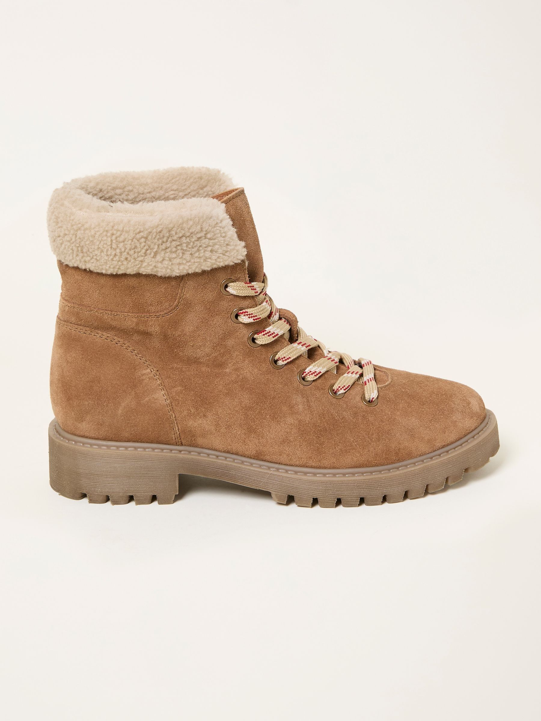 Tan Brown Furlined Hiker Ankle Boots | FatFace USA