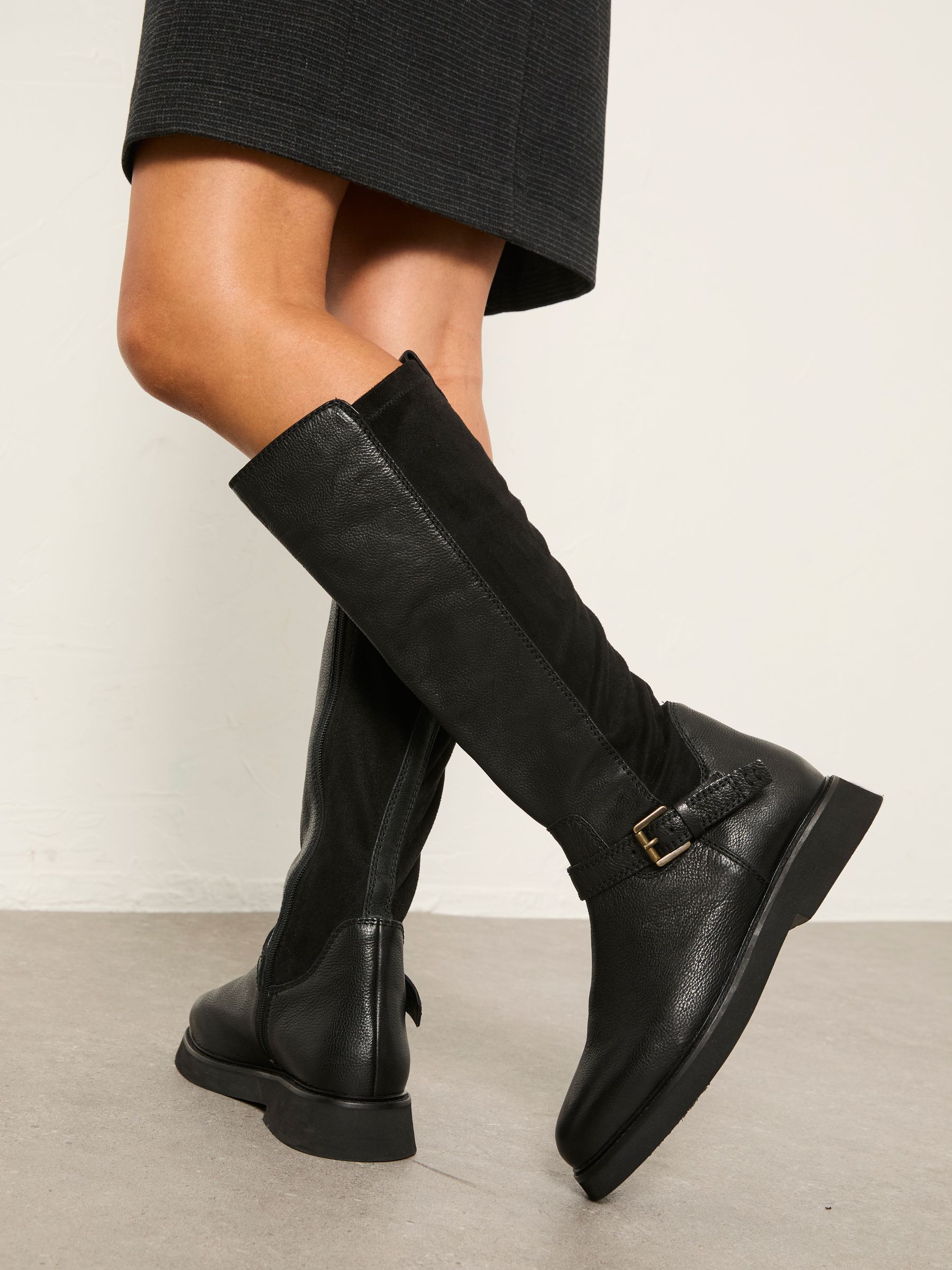Black Knee High Riding Boot - Image 1 of 5