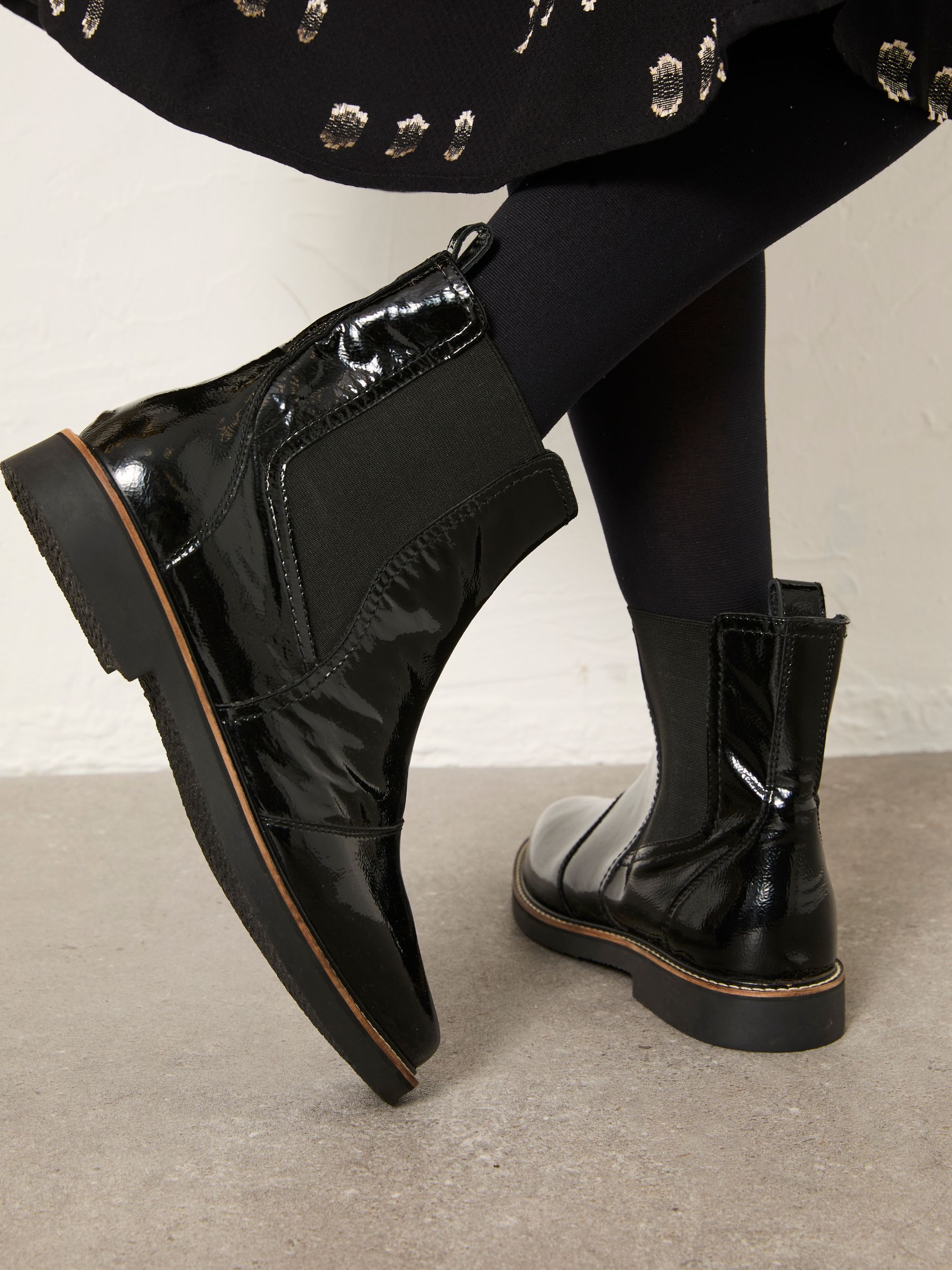 Black Patent Chelsea Boot FatFace