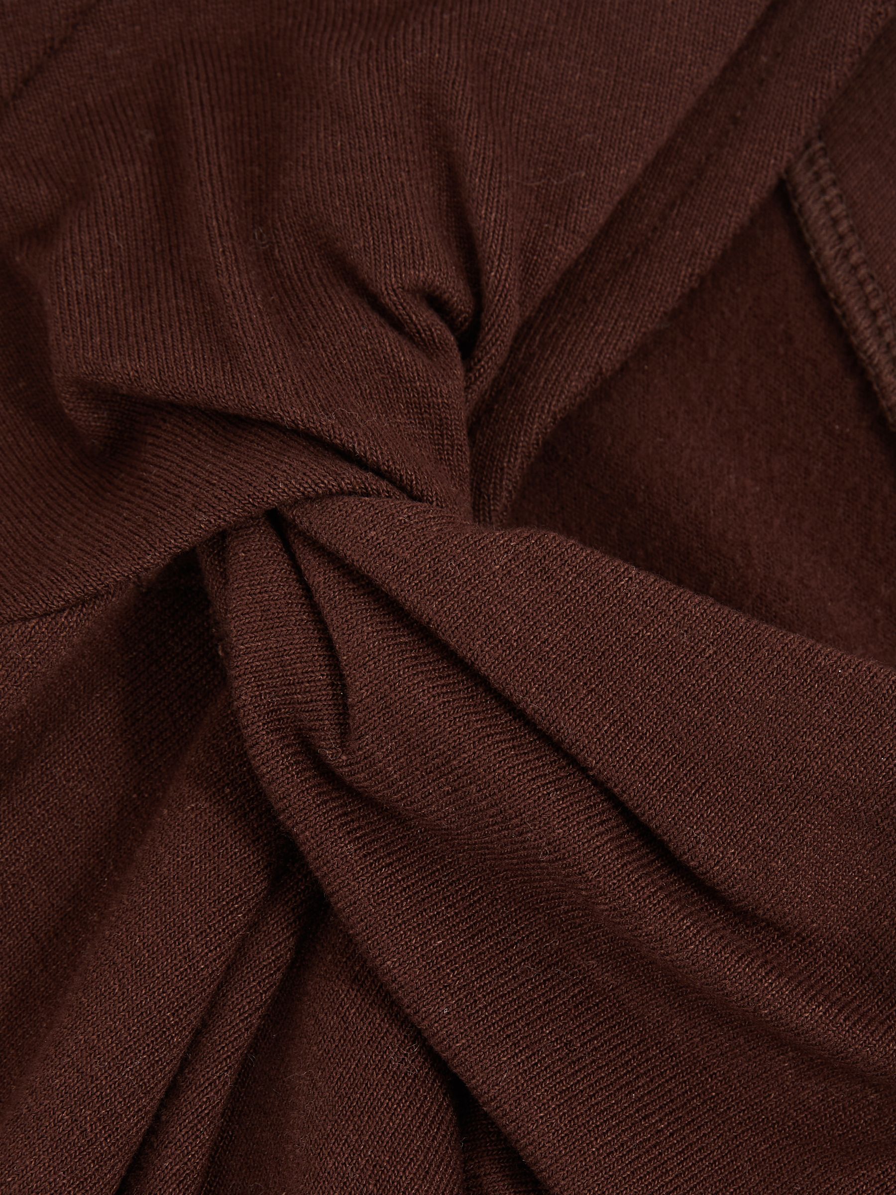 Knot Detail Jersey Bodysuit in Chocolate Brown - Image 6 of 6