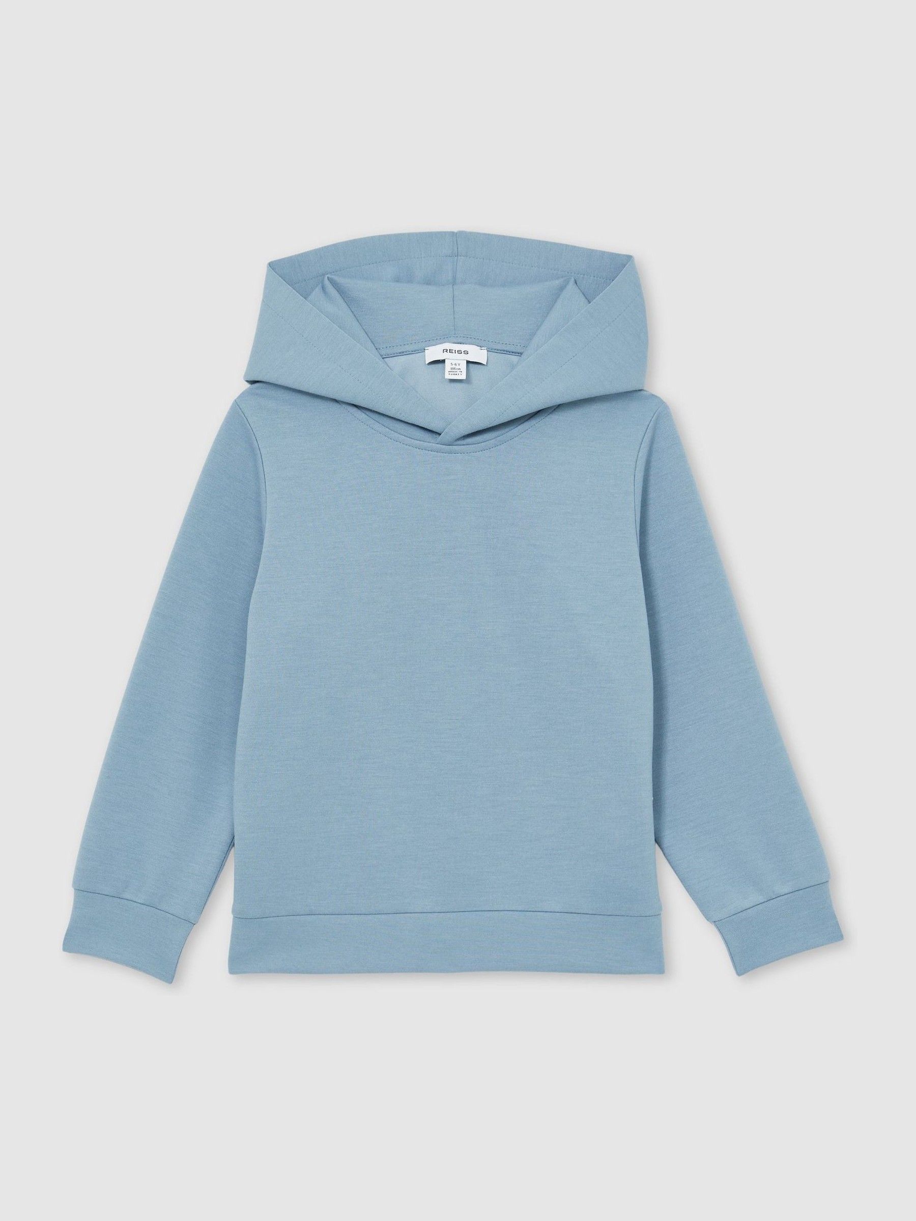 13-14 yrs Interlock Jersey Hoodie in Soft Denim Blue - Image 1 of 4
