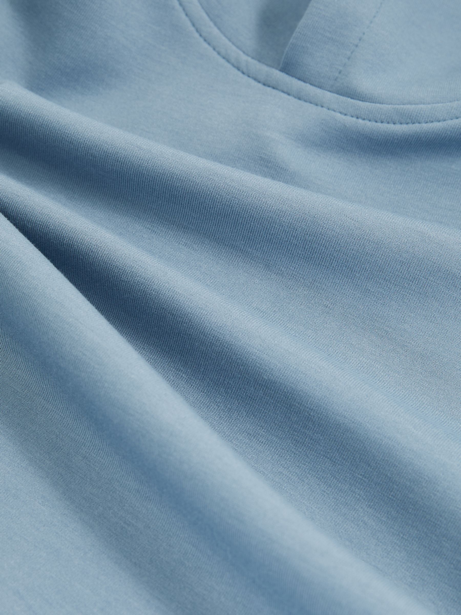 13-14 yrs Interlock Jersey Hoodie in Soft Denim Blue - Image 4 of 4