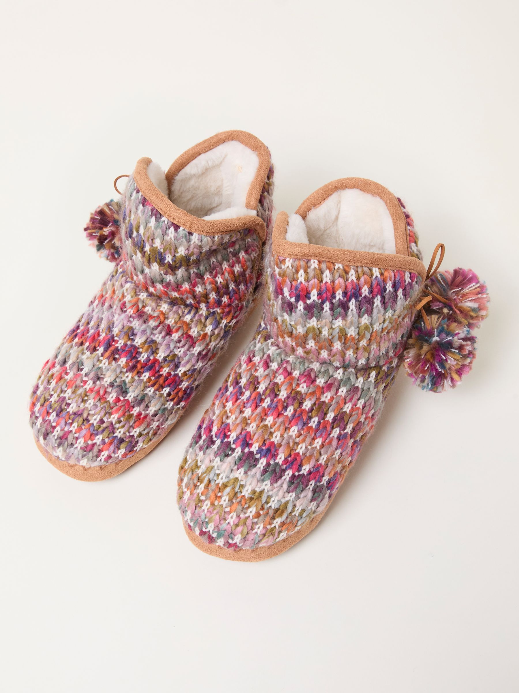 Sara Pink Knit Boot Slipper - Image 3 of 3 Sara Pink Knit Boot Slipper - Image 3 of 3