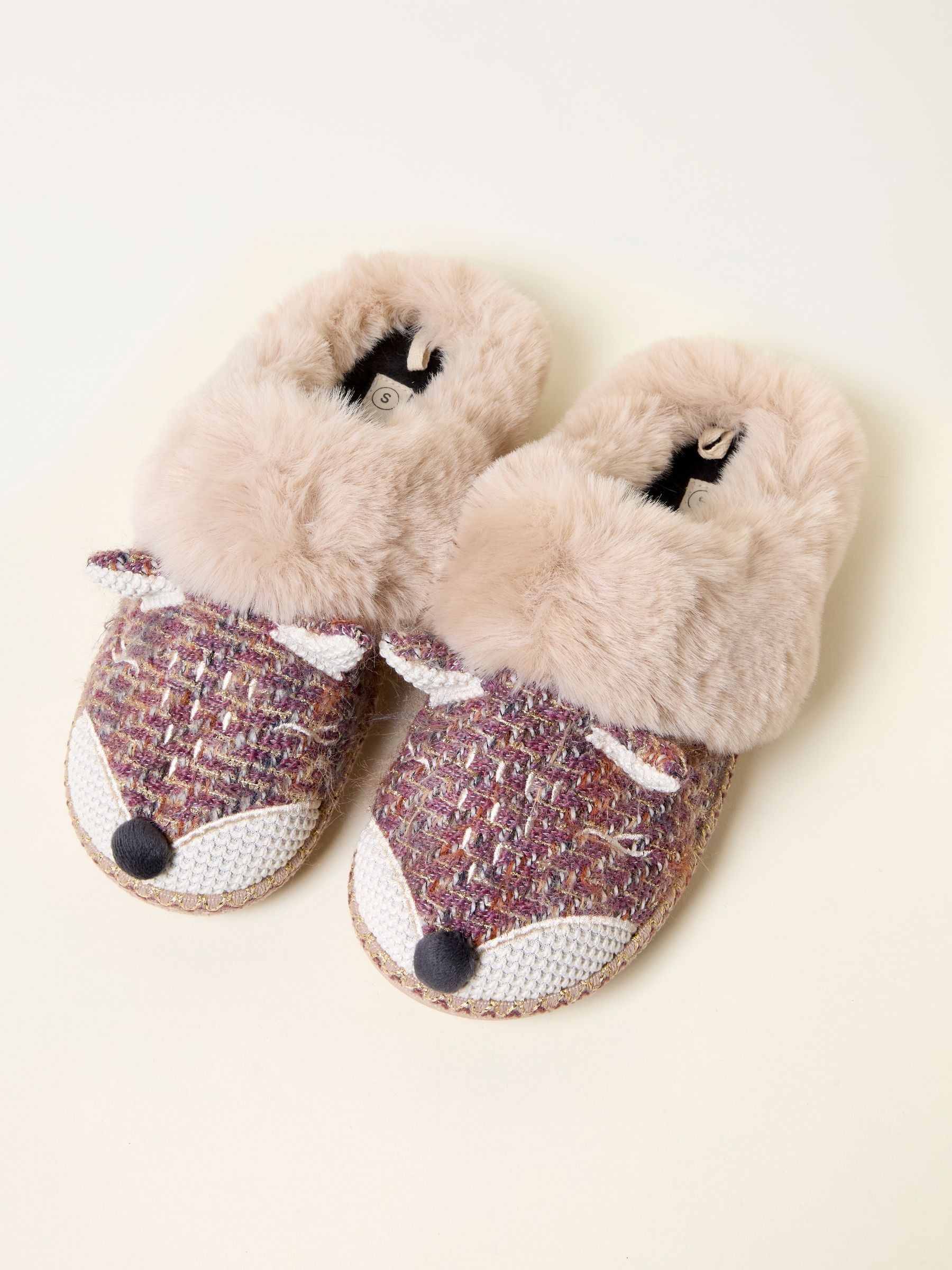 Pink/Cream Fifi Fox Slipper - Image 1 of 3 Pink/Cream Fifi Fox Slipper - Image 1 of 3