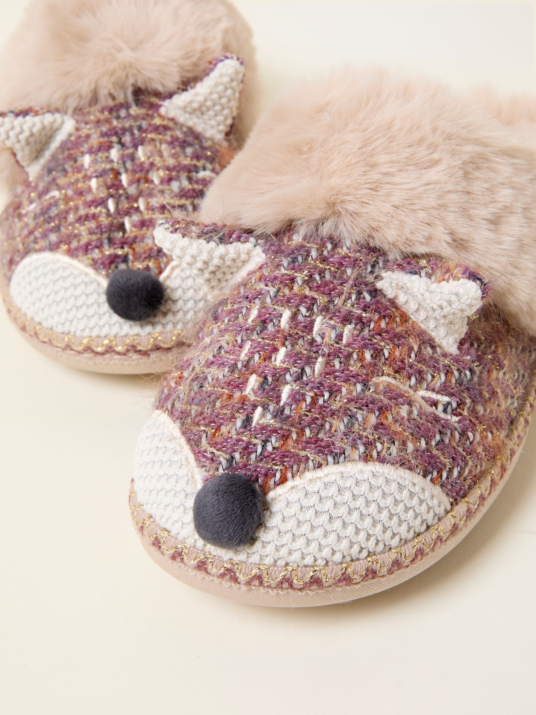 Pink/Cream Fifi Fox Slipper - Image 3 of 3 Pink/Cream Fifi Fox Slipper - Image 3 of 3